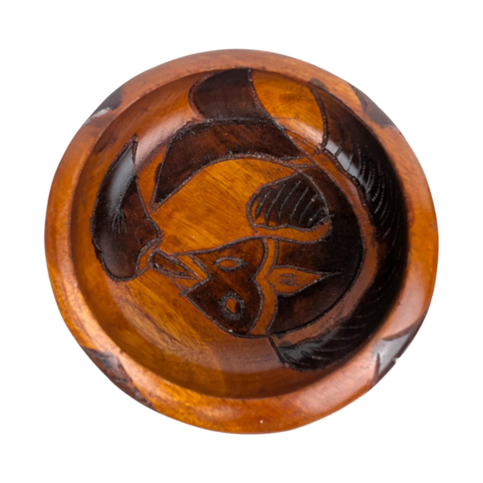 Pair of Vintage Wood Carved Bowls