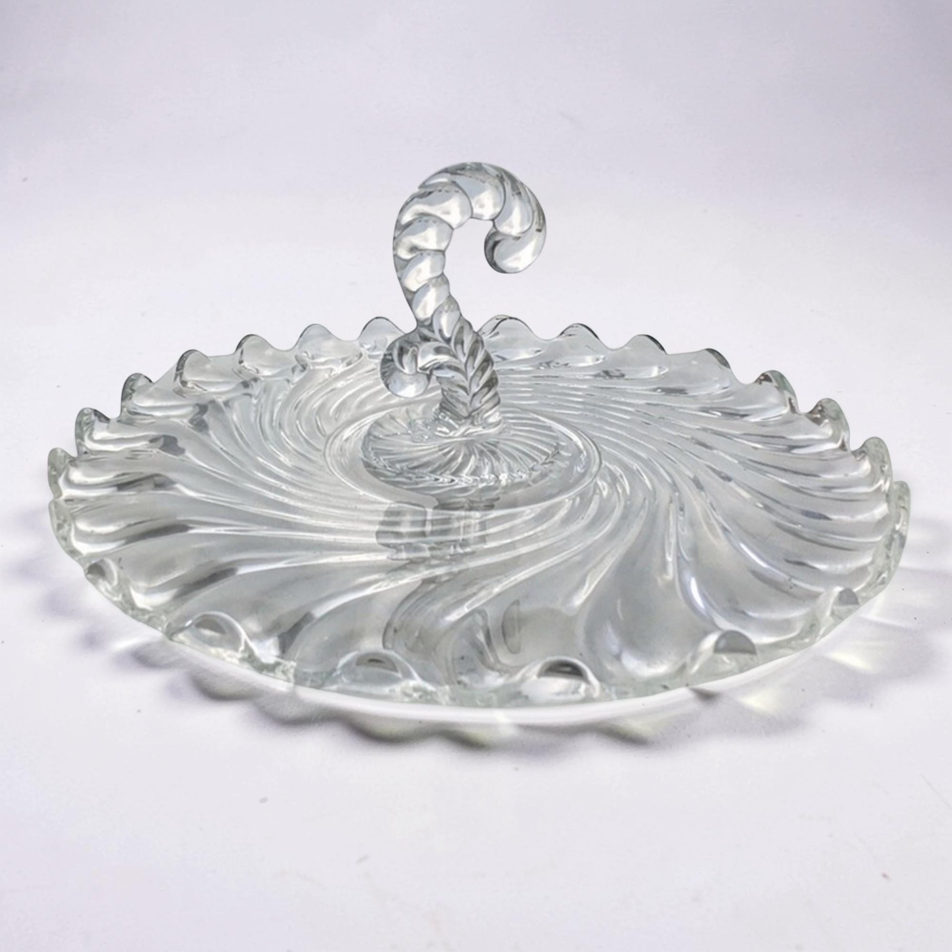 Vintage Fostoria Colony Swirl Glass Serving Tray