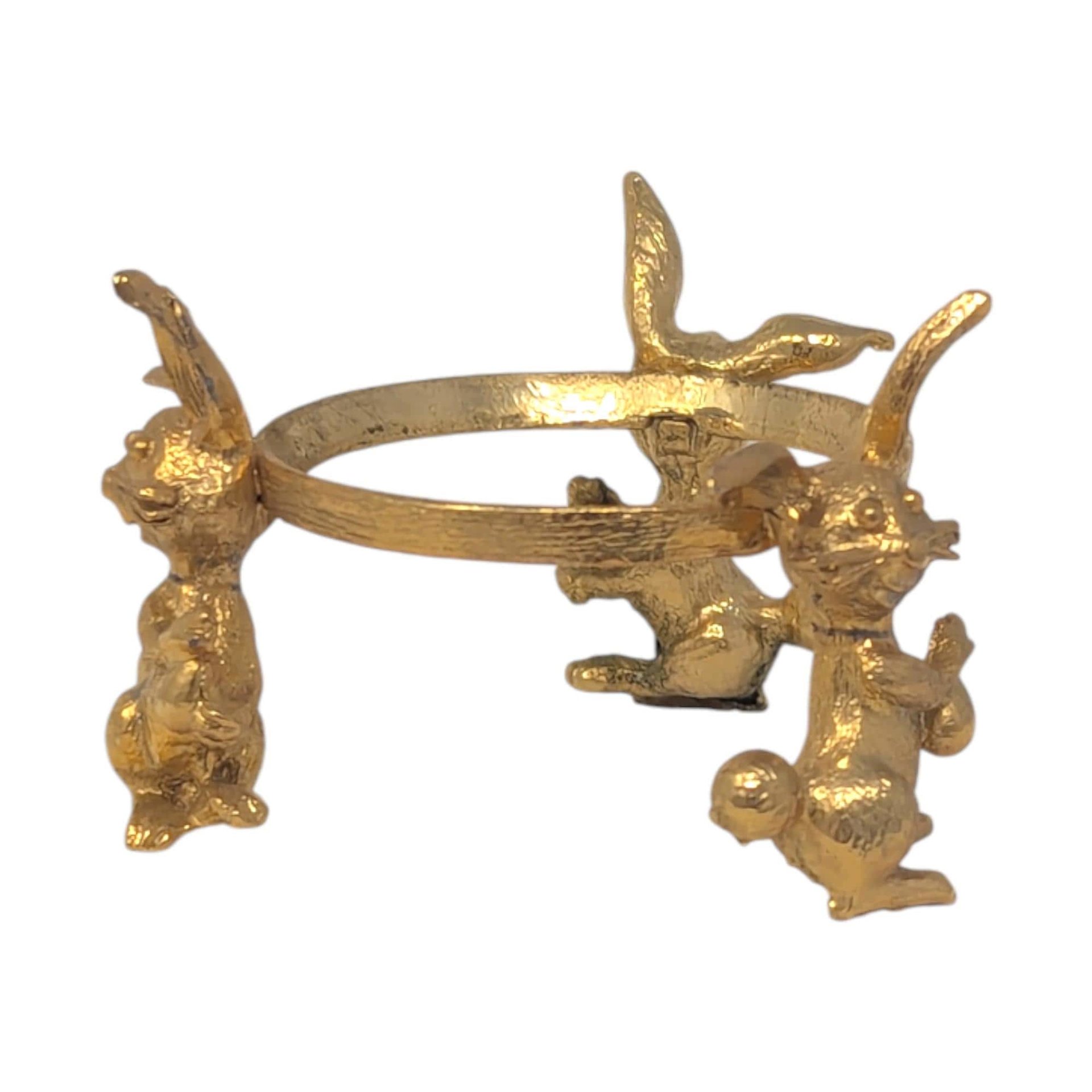 Vintage Metal Rabbit Easter Egg Holder