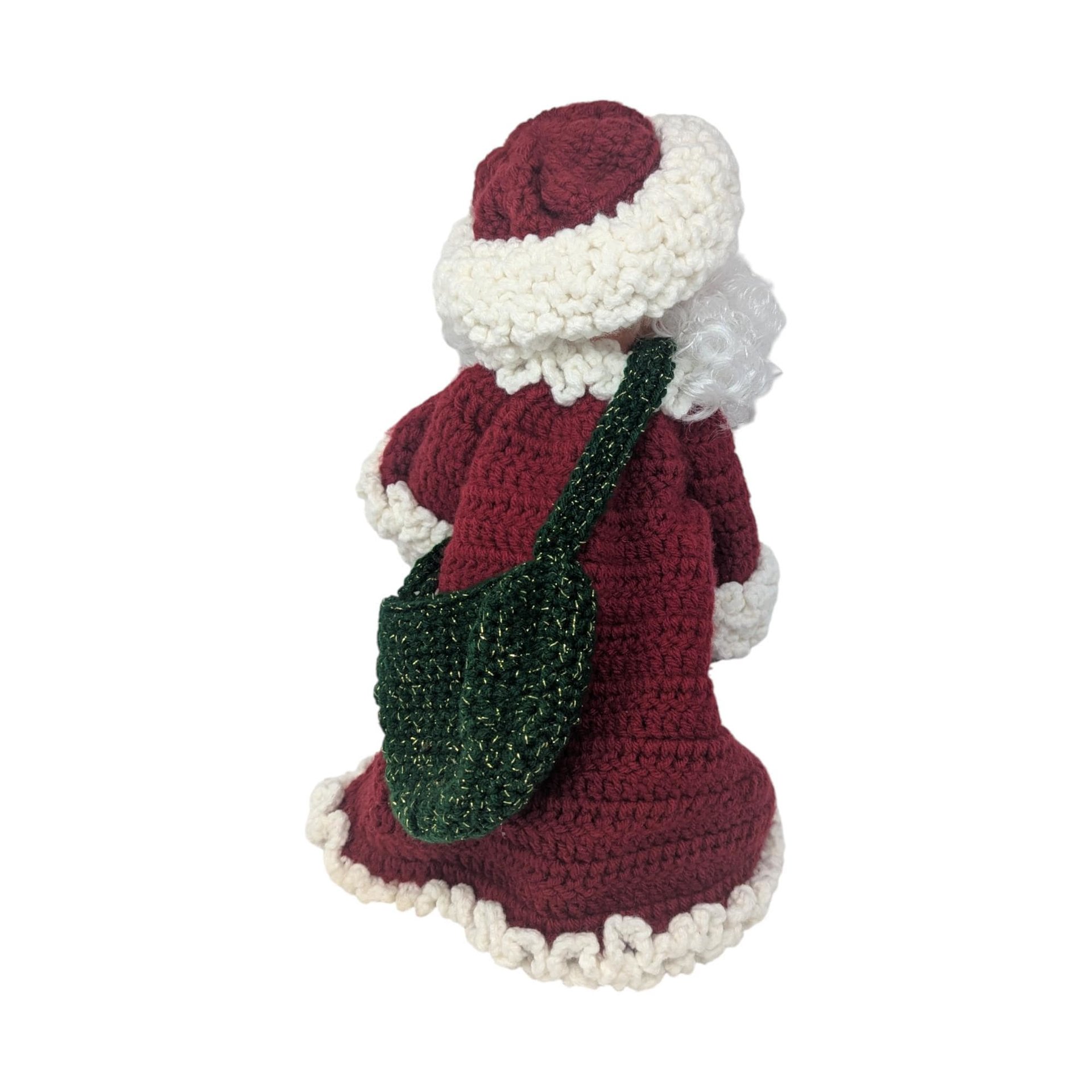 1980s Crochet Dressed Plastic Santa and Mrs. Claus Dolls