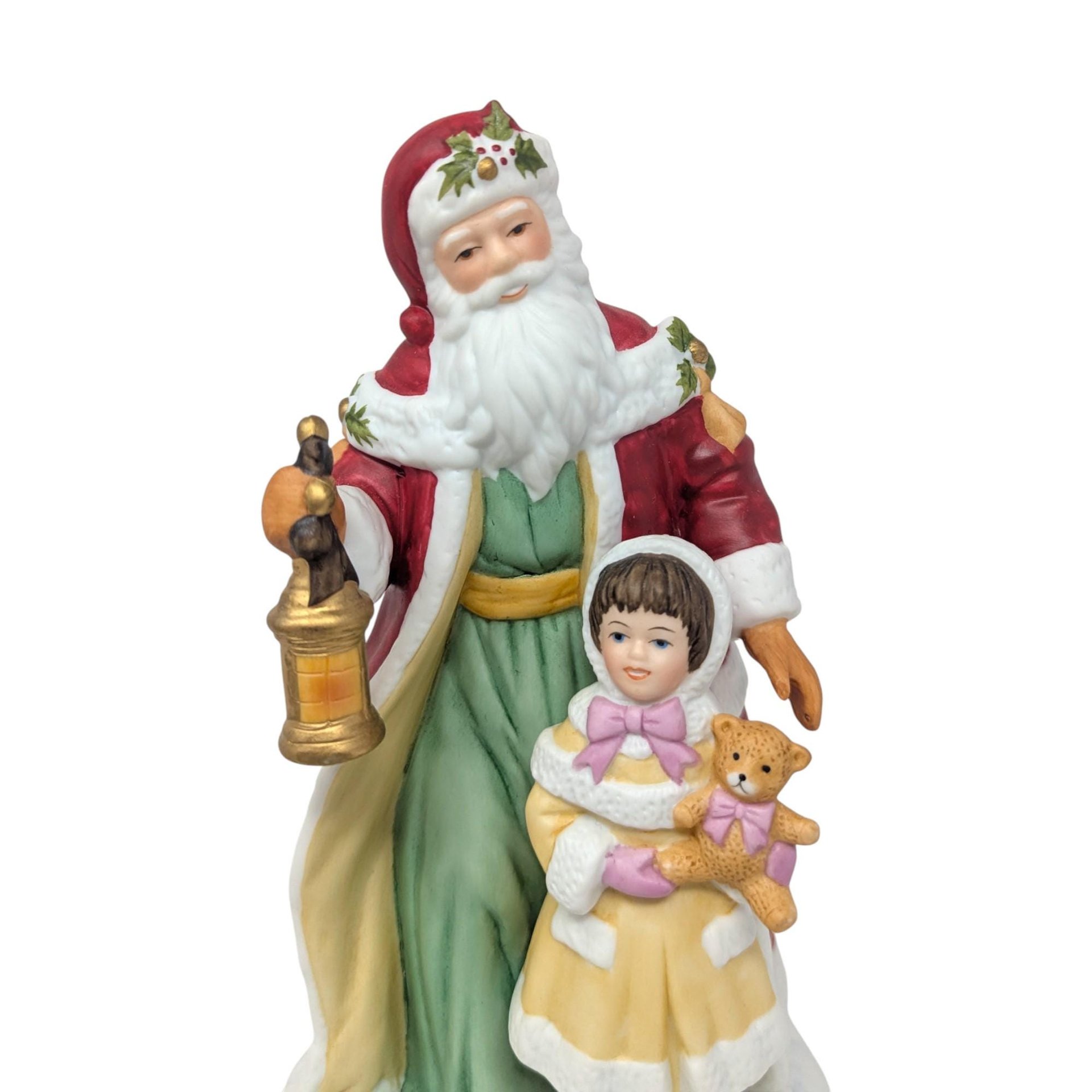 1995 Avon Santa With Child Porcelain Figurine