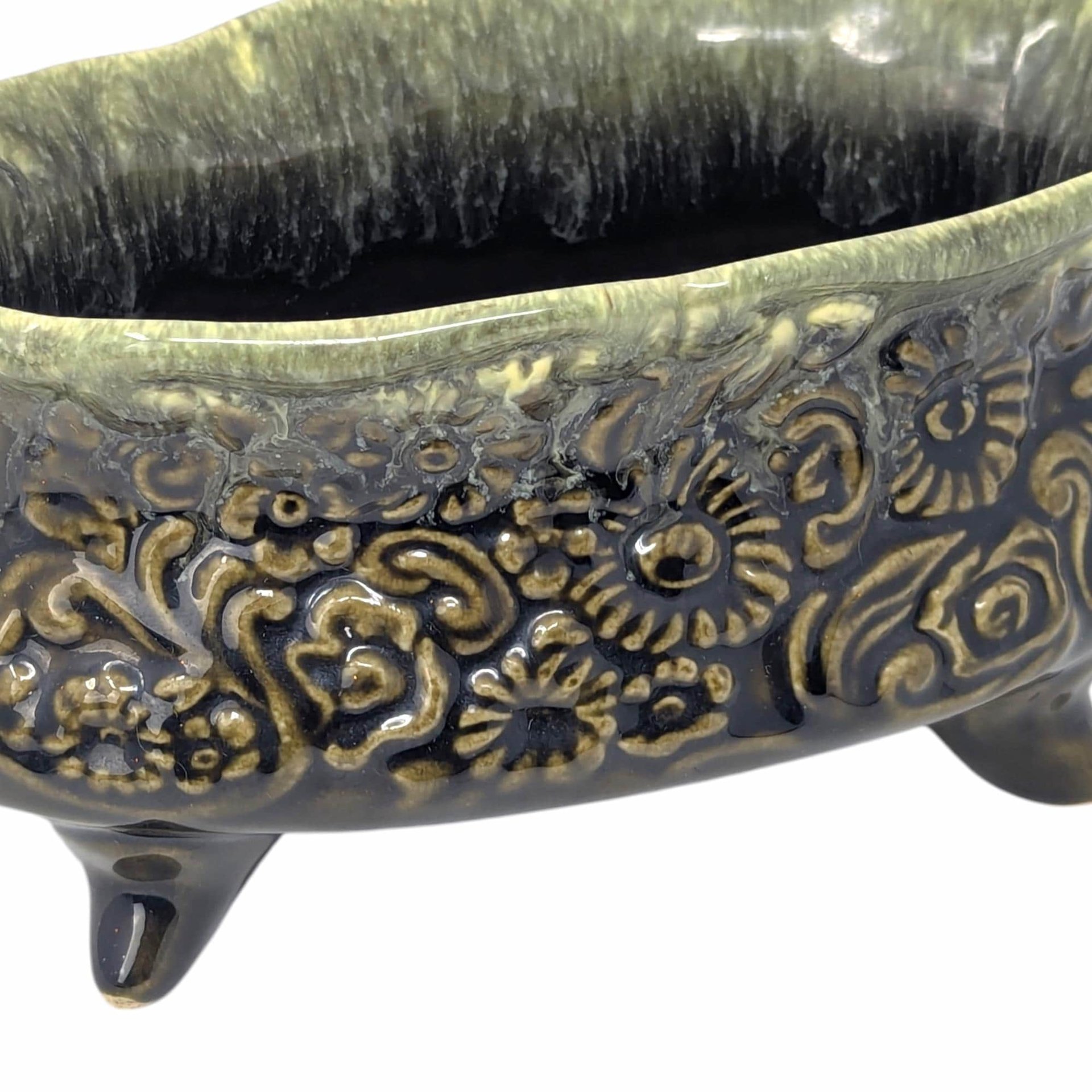 Vintage Hull B32 Green Ceramic Planter