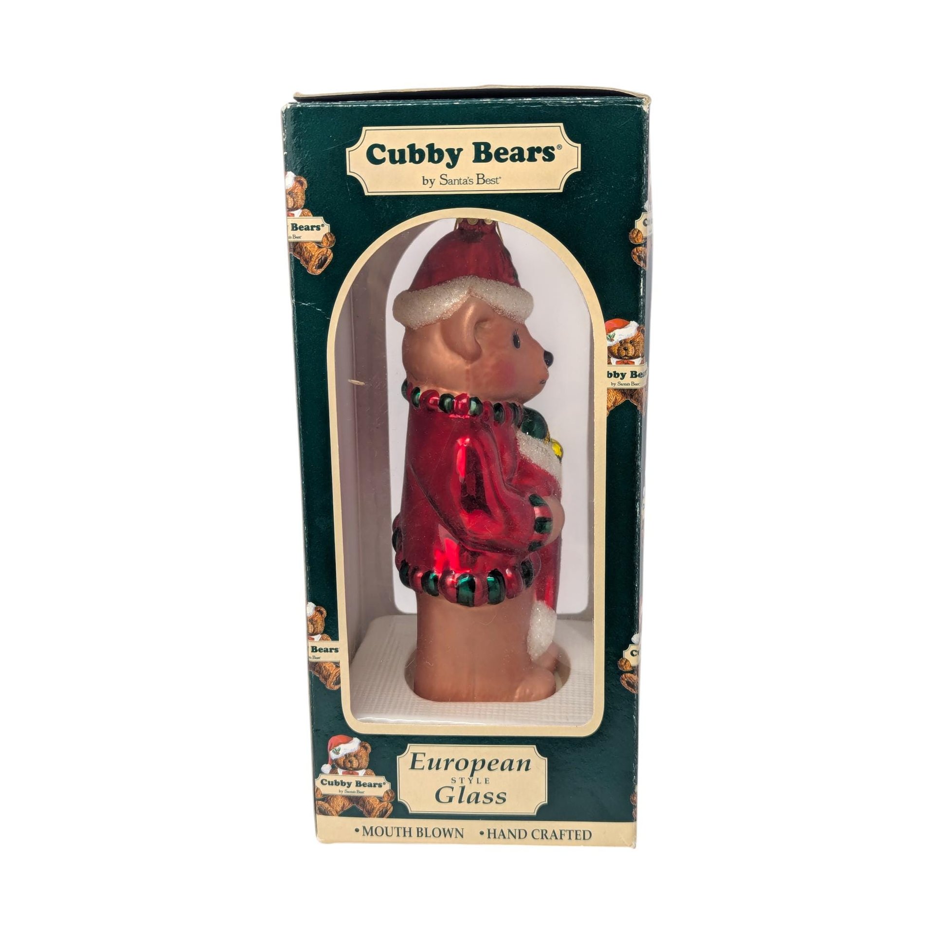 1997 Cubby Bear European Mouth Blown Glass Ornament