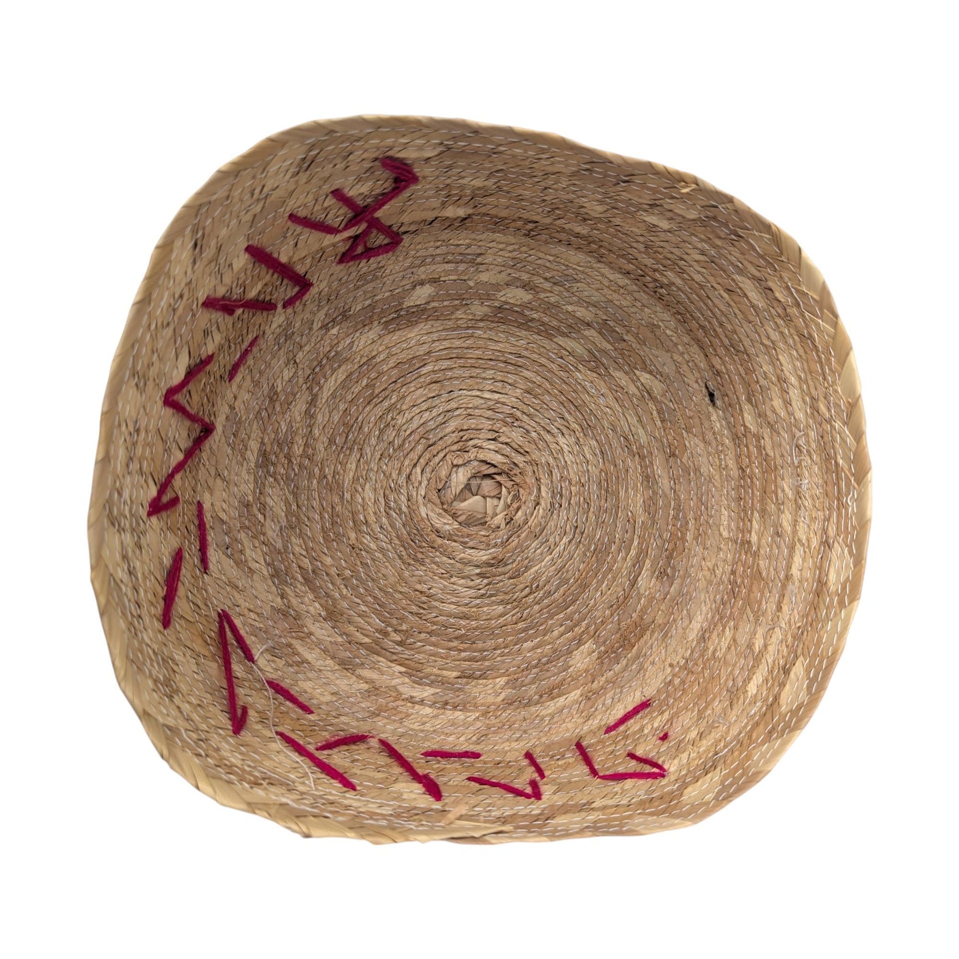 Vintage Guadalajara Embroidered Wicker Covered Bowl