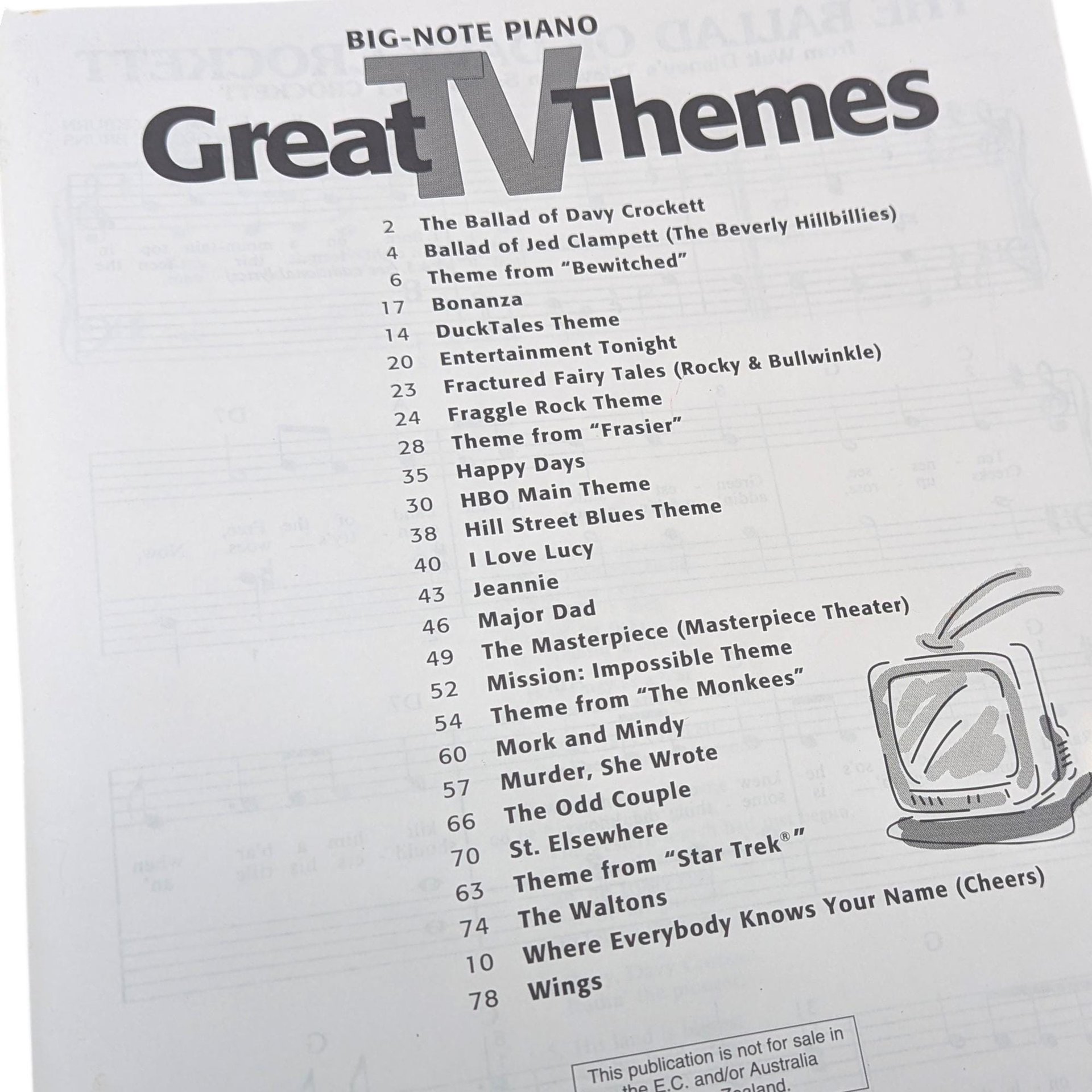 1995 Great TV Themes Sheet Music Songbook