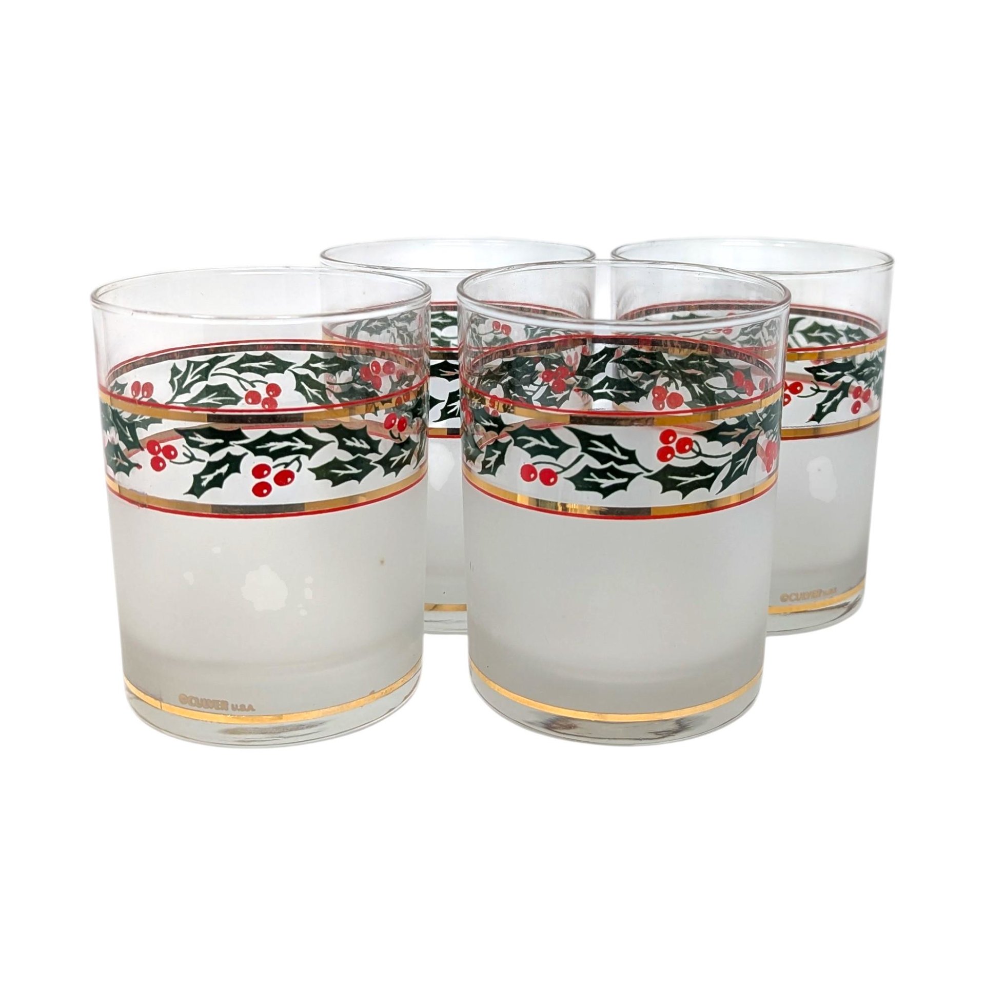 Vintage Culver Squire Red and Gold Barware Set