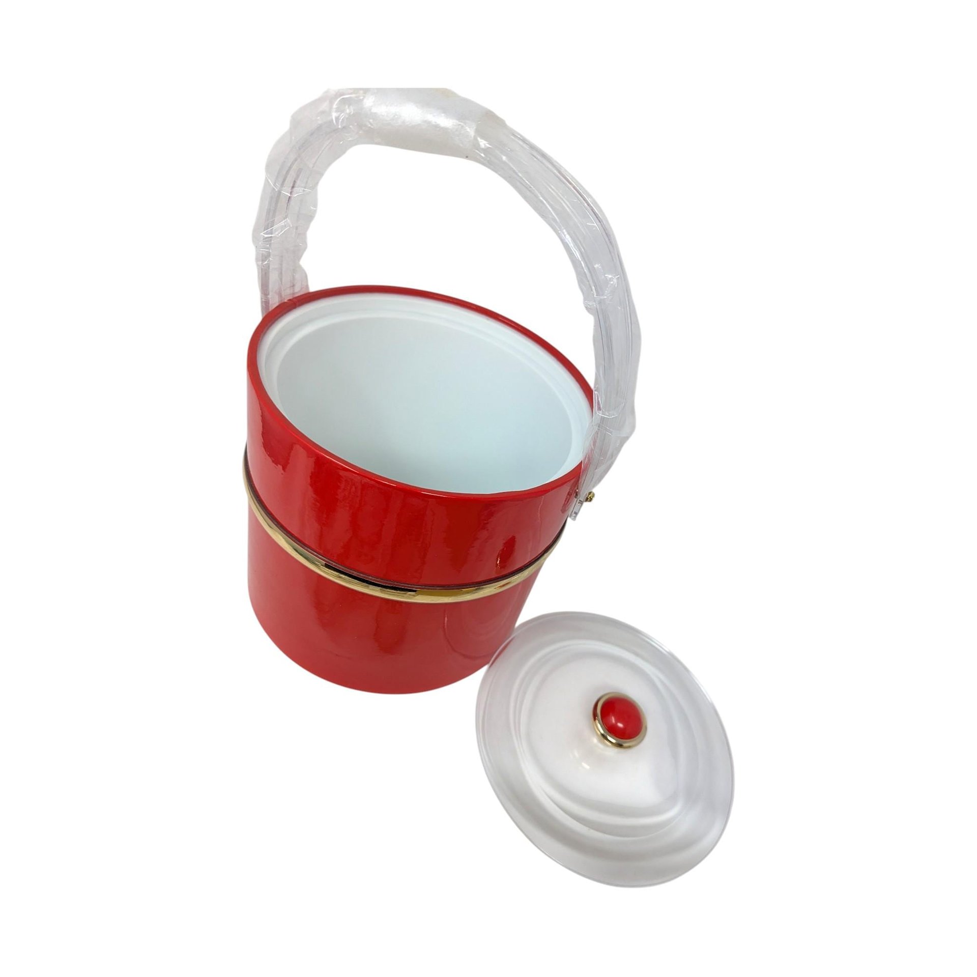 Vintage Culver Squire Red and Gold Barware Set