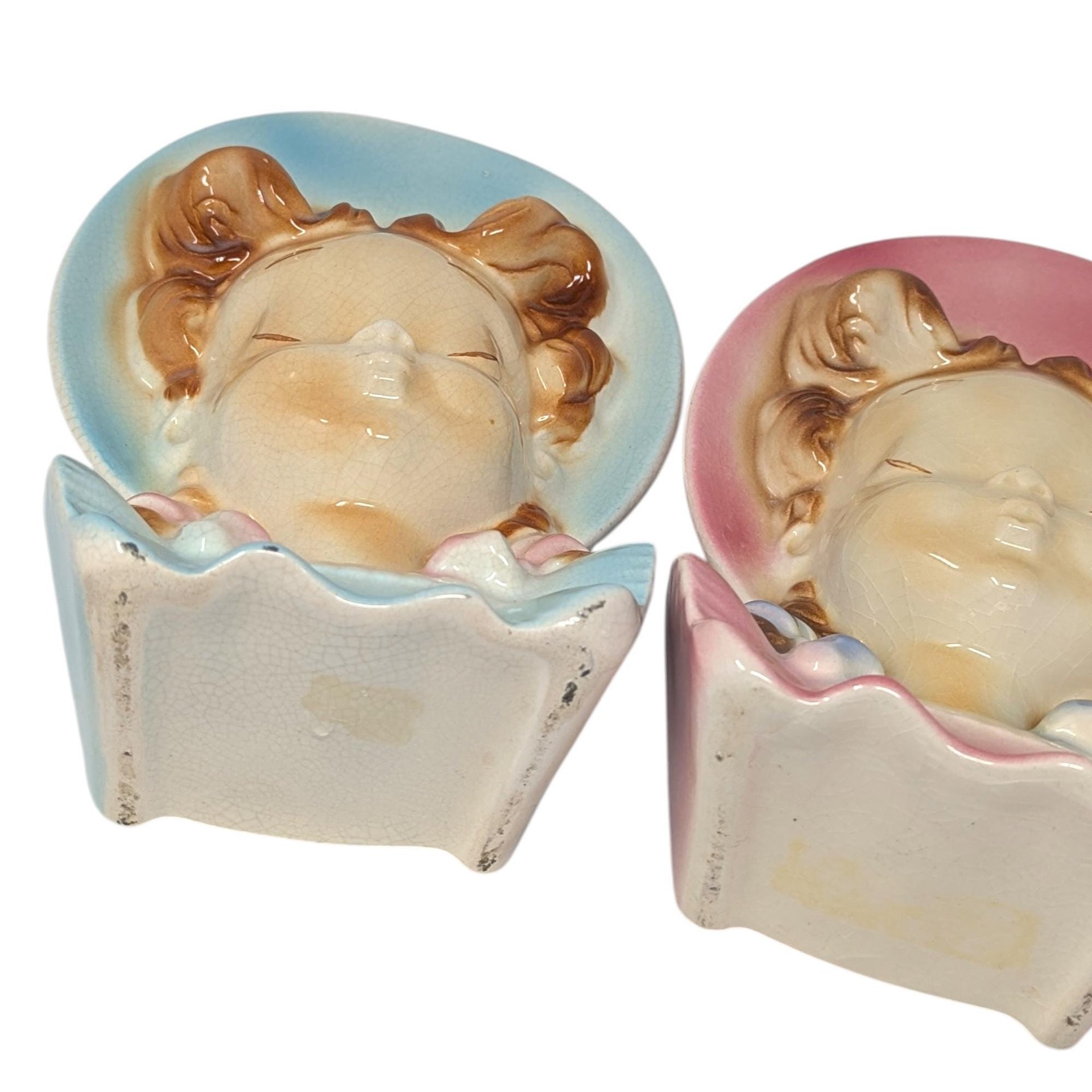 Vintage Royal Copley Lady Head Wall Pocket Planters