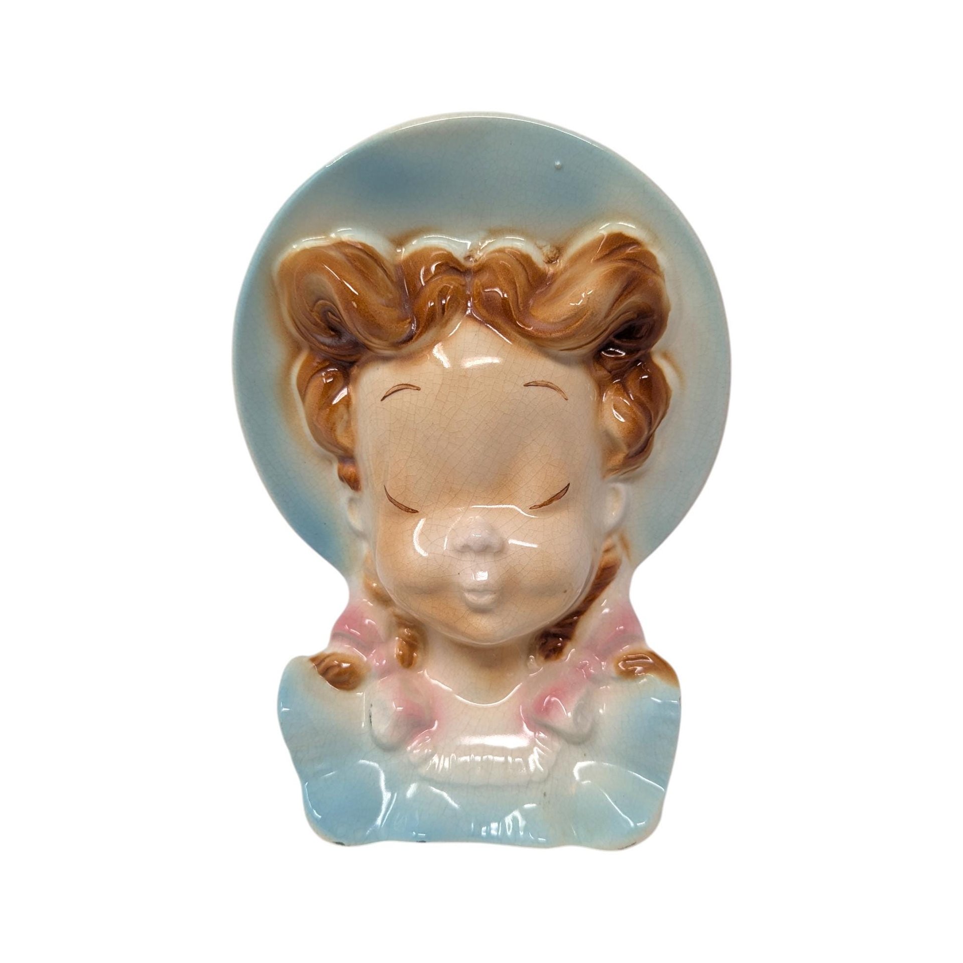 Vintage Royal Copley Lady Head Wall Pocket Planters