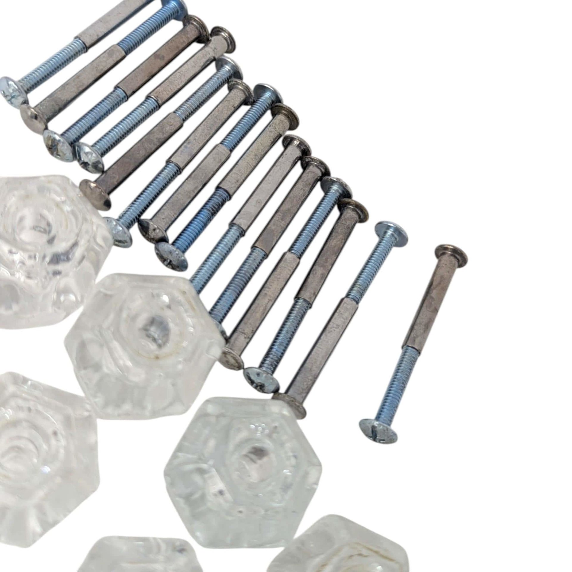 Vintage Glass Drawer Pulls Set of 10