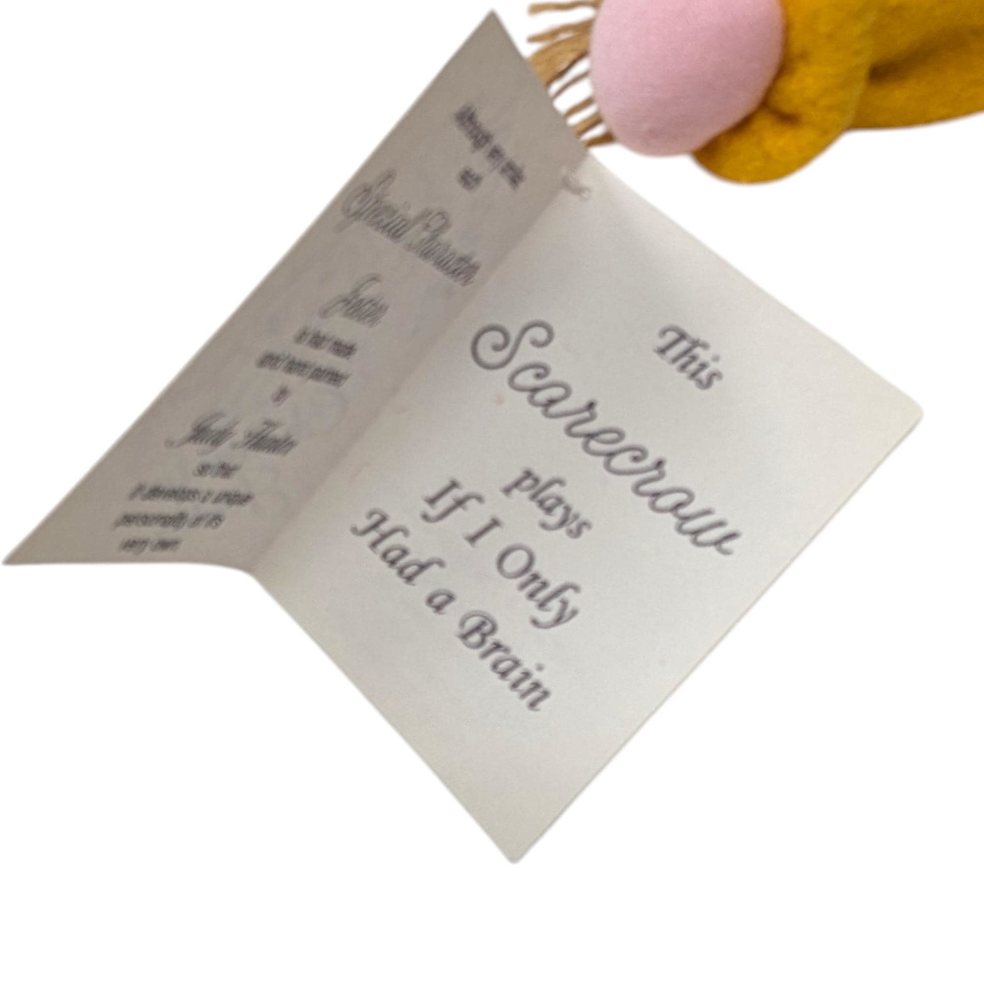 Vintage Judy Hunter Scarecrow Musical Shelf Sitter