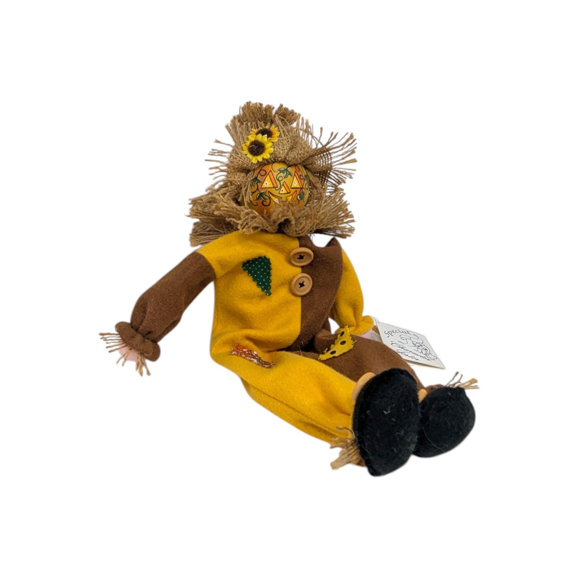 Vintage Judy Hunter Scarecrow Musical Shelf Sitter