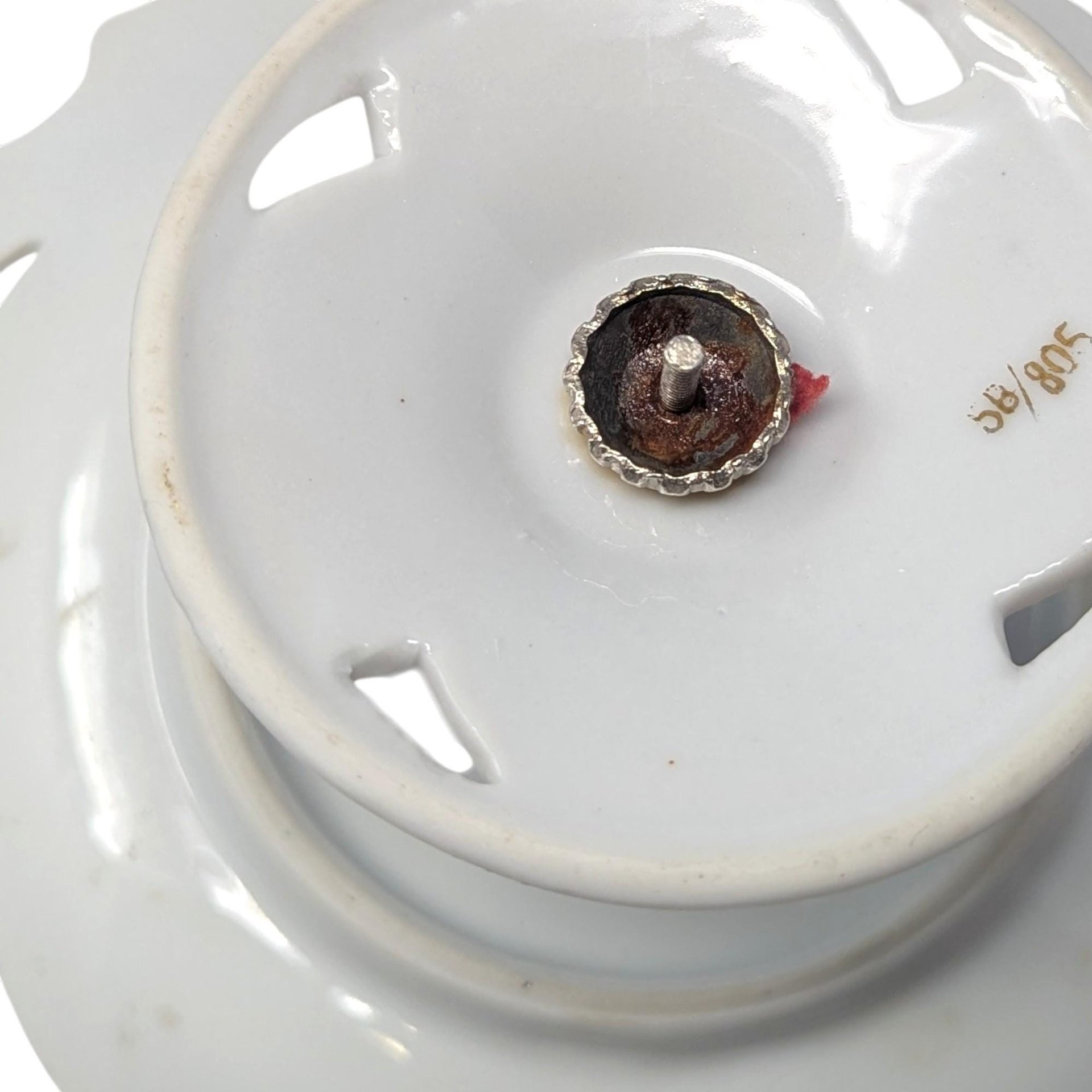 Vintage Reticulated Porcelain Fruit Pedestal Dish