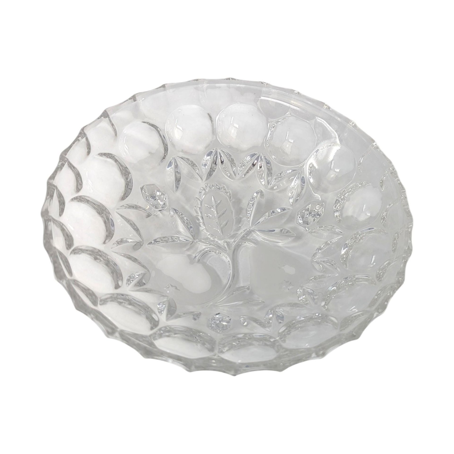 Vintage Federal Glass Pioneer Fruit Pattern Footed Bowl