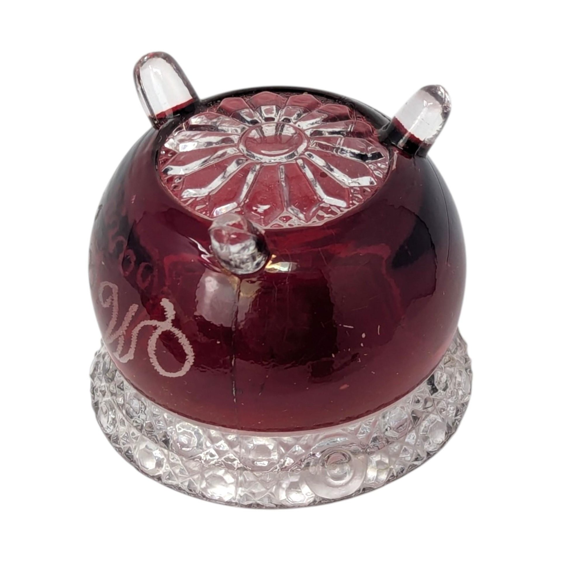 Antique 1907 Ruby Flash Glass Witch Kettle