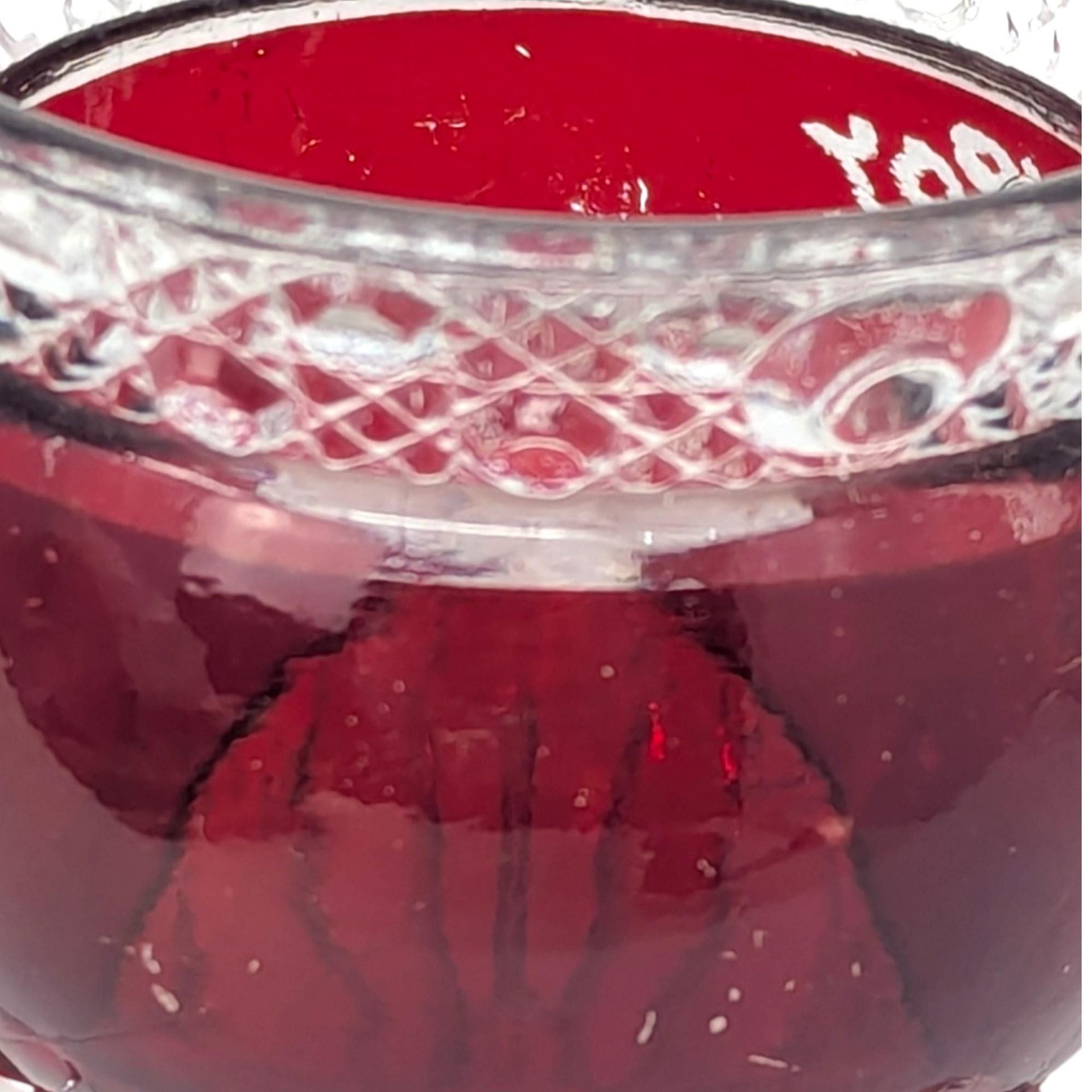 Antique 1907 Ruby Flash Glass Witch Kettle