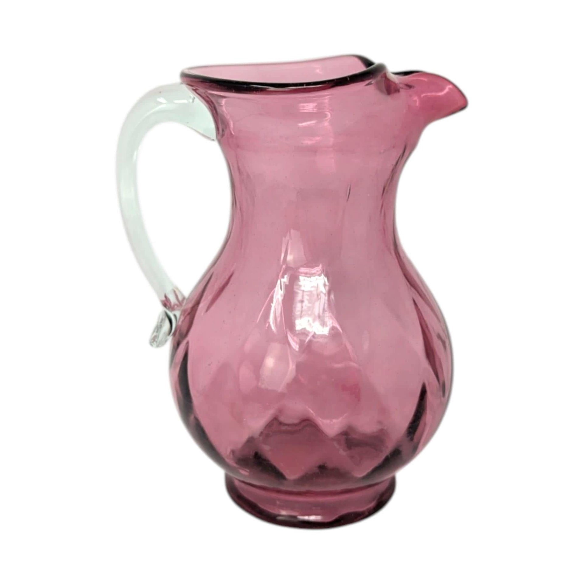 Vintage Cranberry Diamond Optic Pitcher