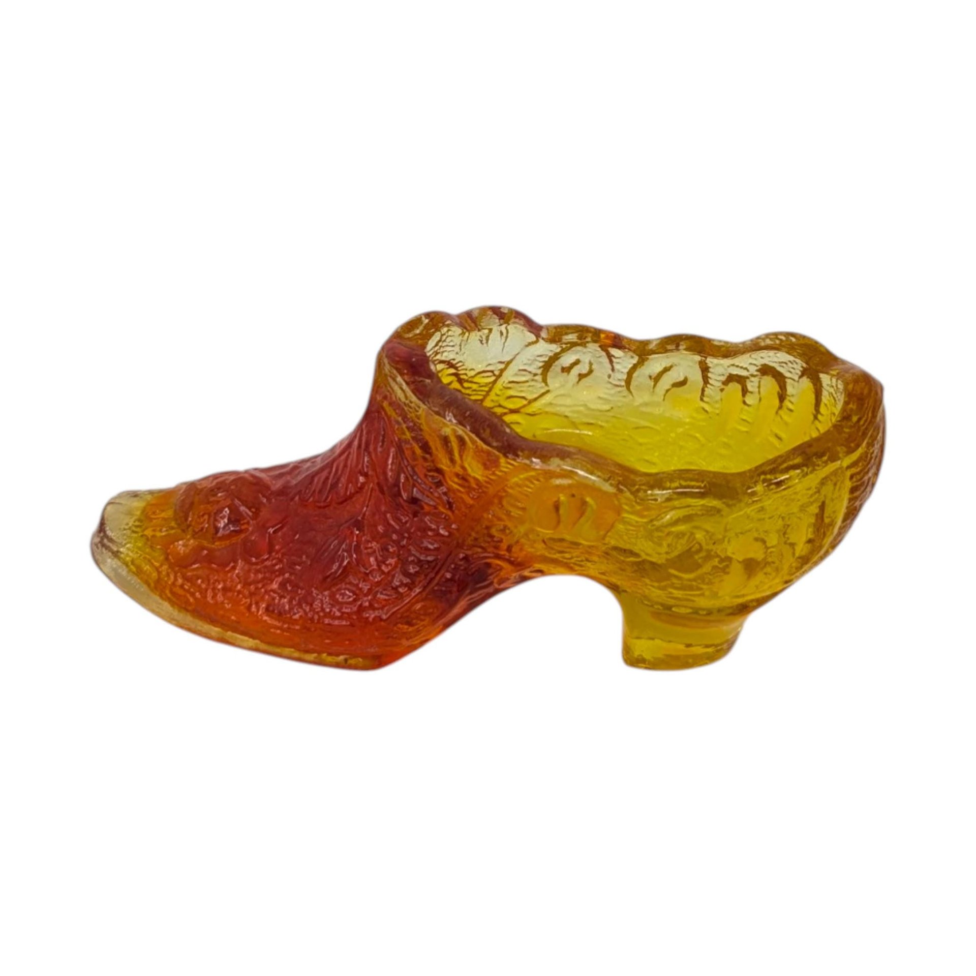 Vintage Fenton Amberina Glass Shoe