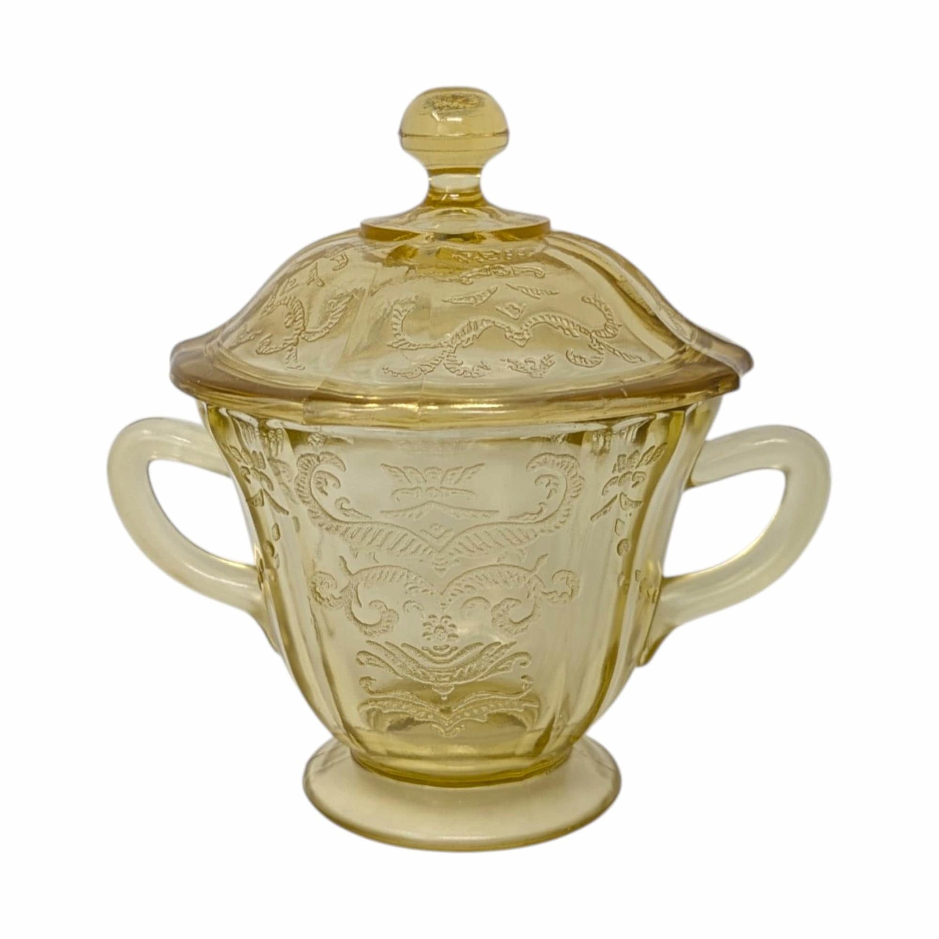 1930s Federal Glass Madrid Cream and Sugar Set