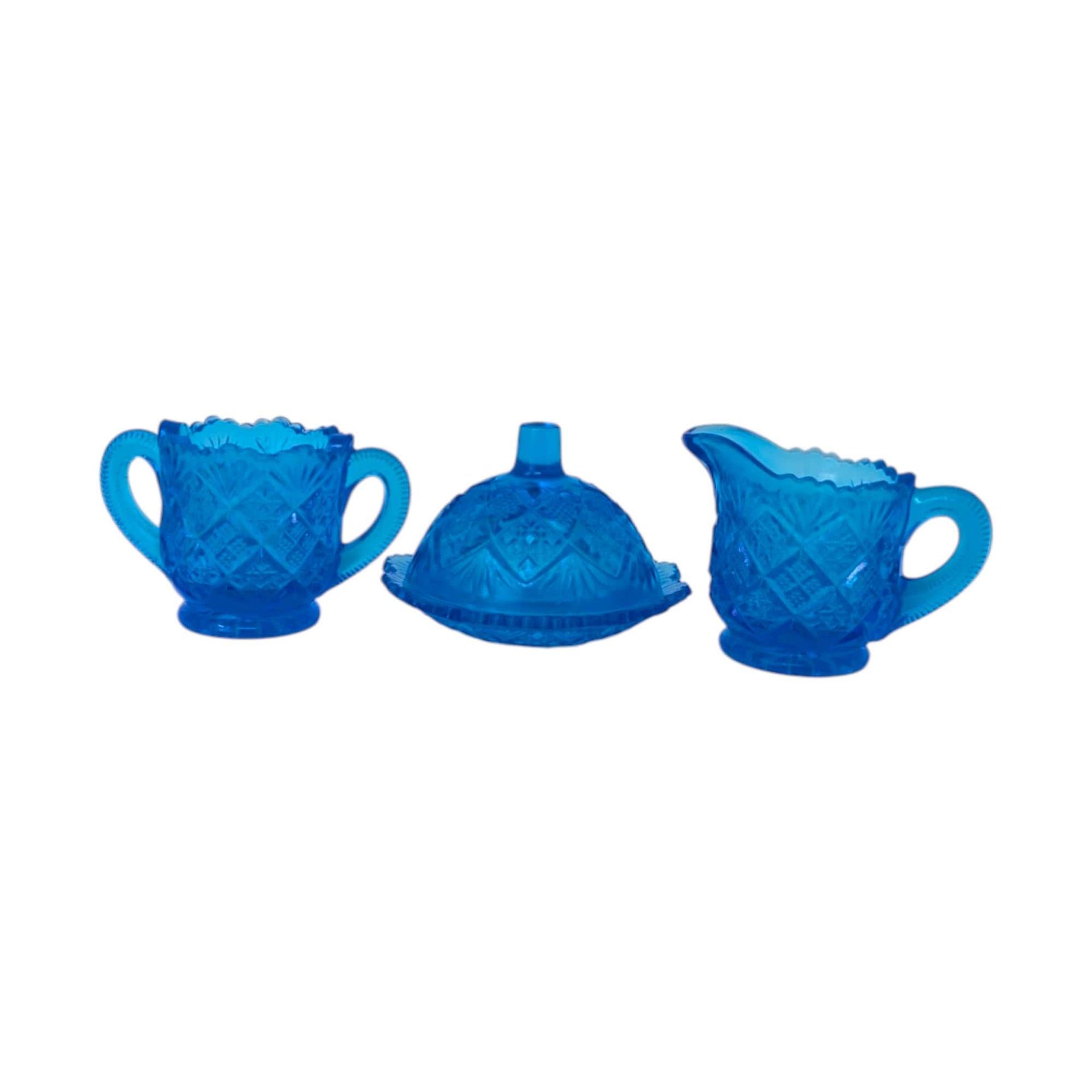 Vintage Westmoreland Blue Toy Creamer Set