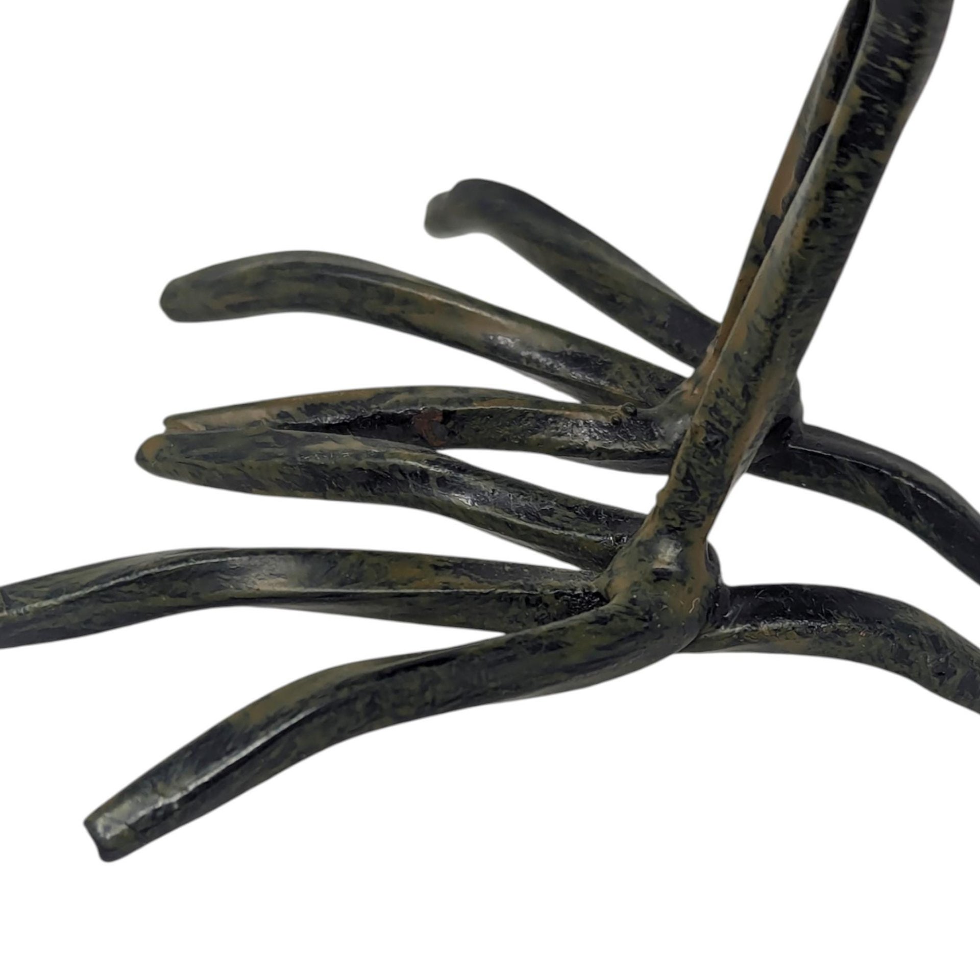 Vintage Ceramic and Metal Crow Figurine Pair