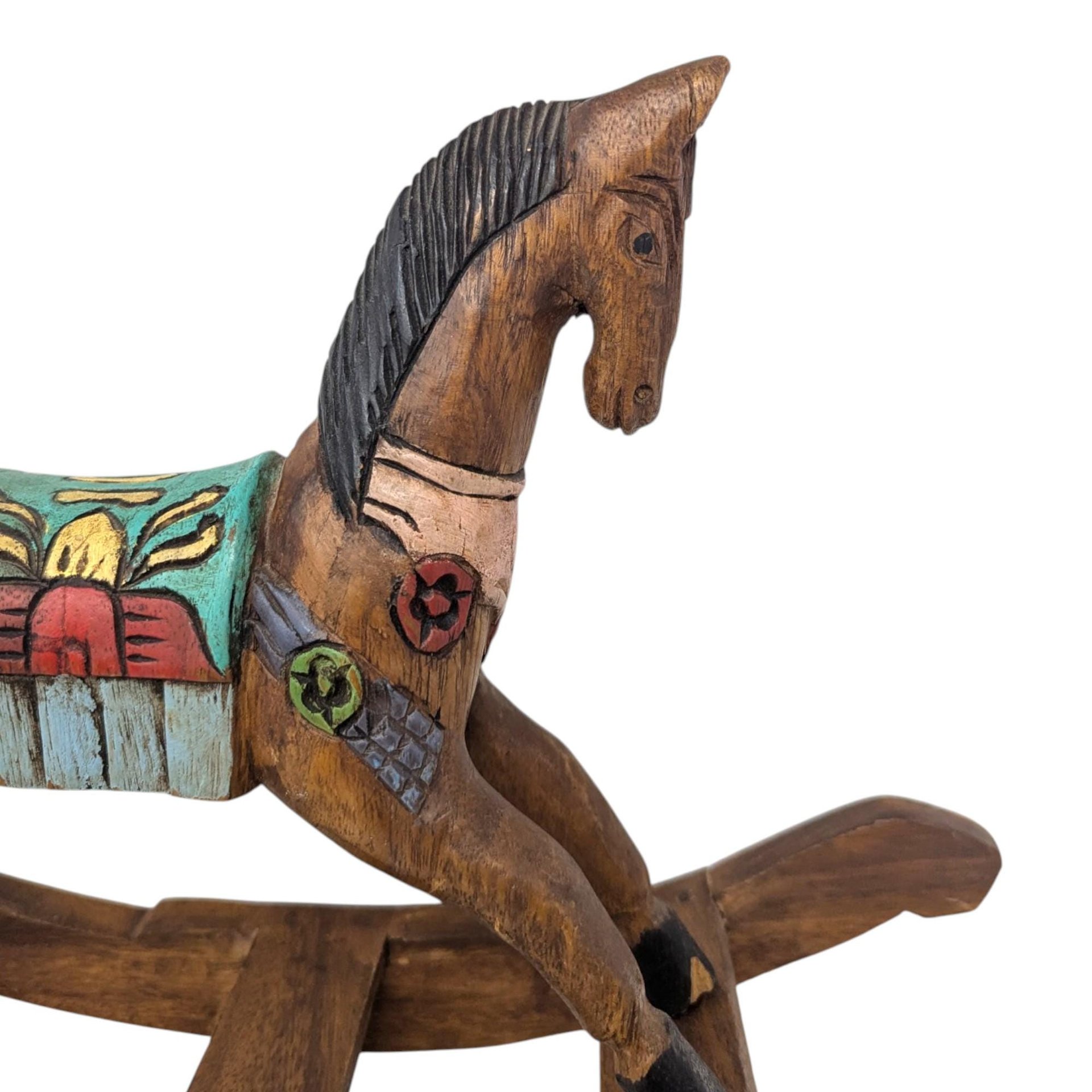 Vintage Handmade Wooden Rocking Horse
