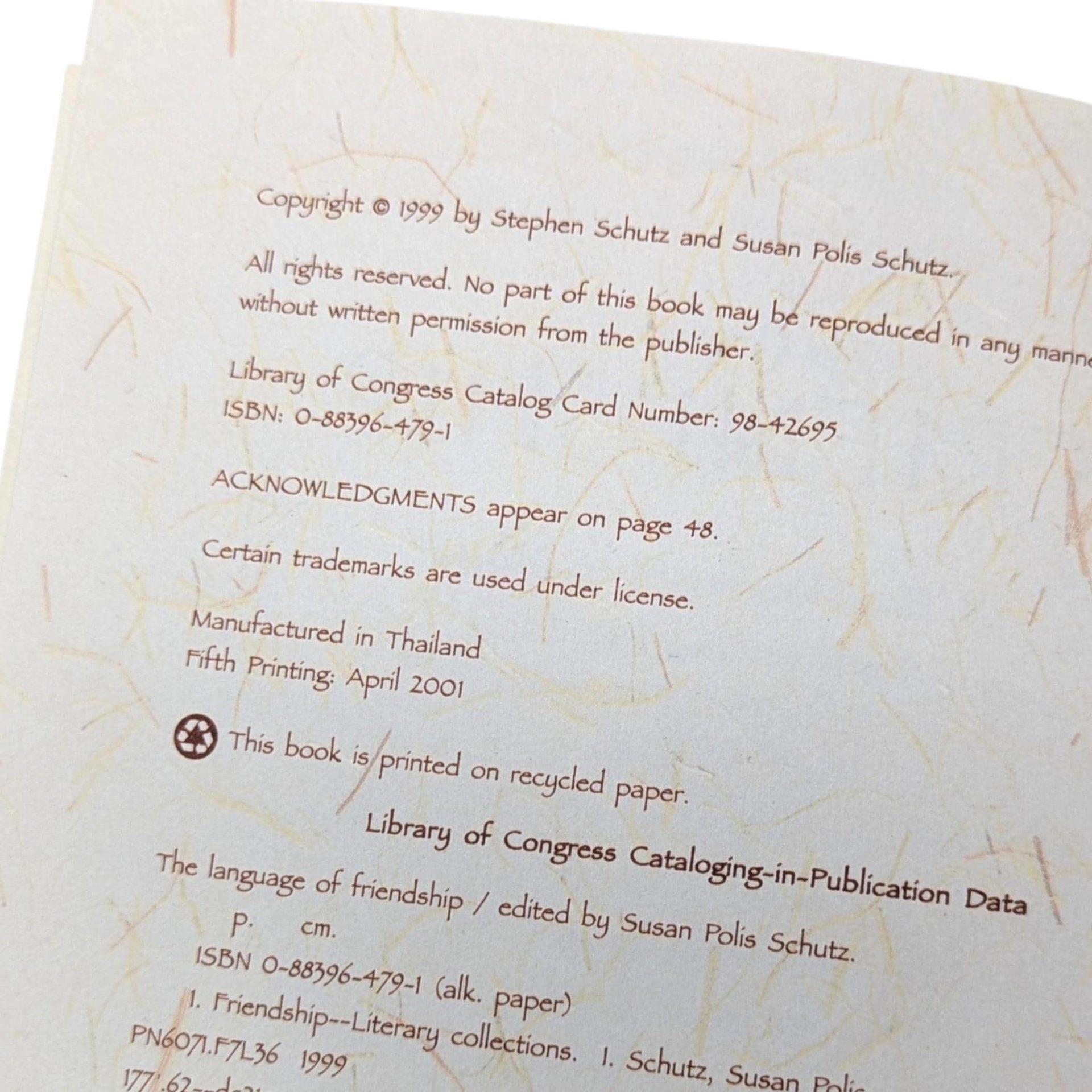 The Language of Friendship Hardcover