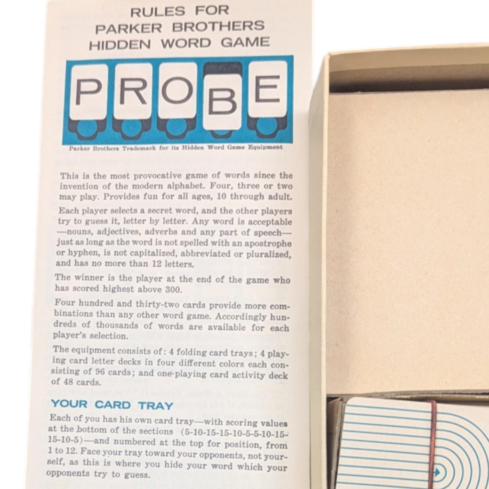 1964 Probe Word Game, Parker Brothers