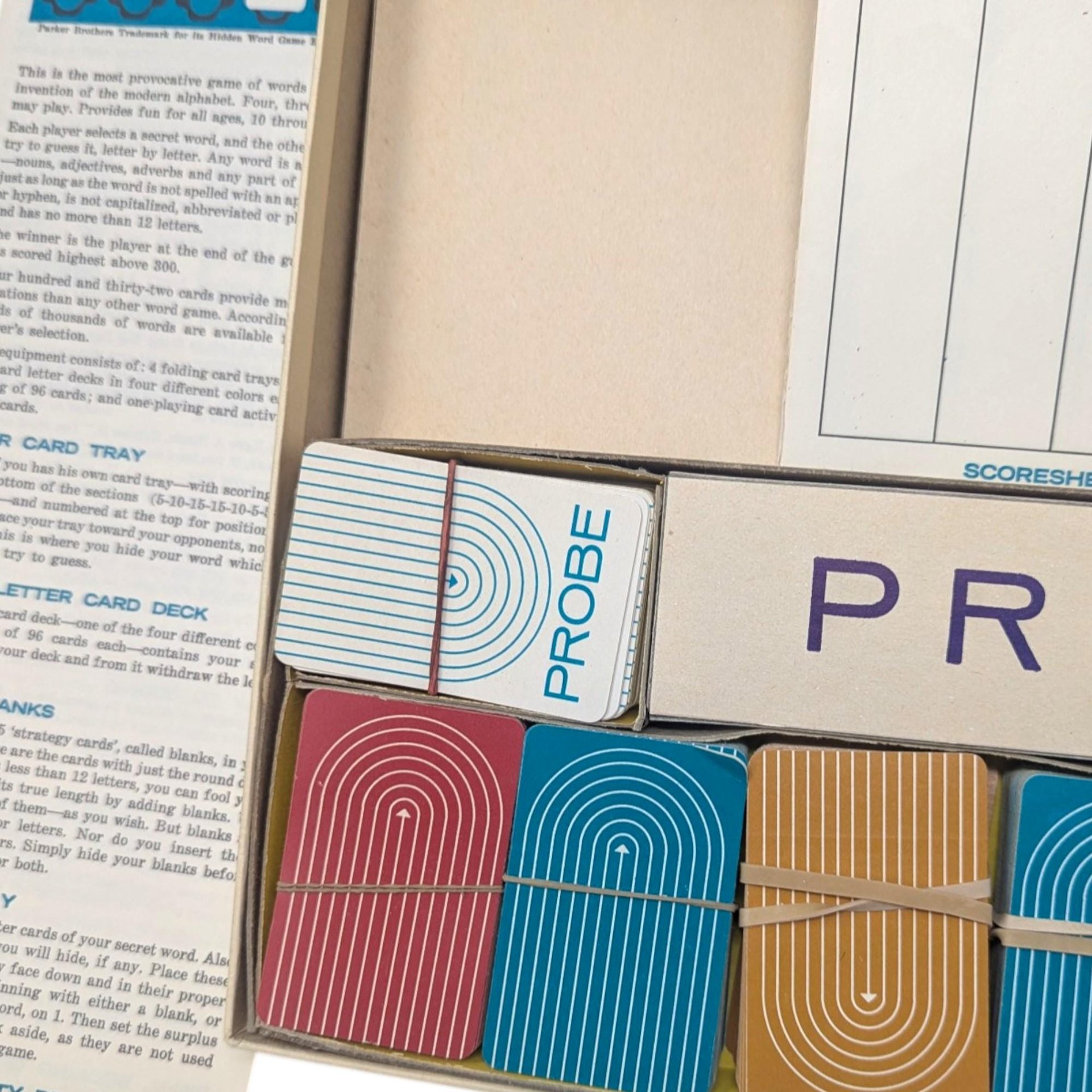 1964 Probe Word Game, Parker Brothers