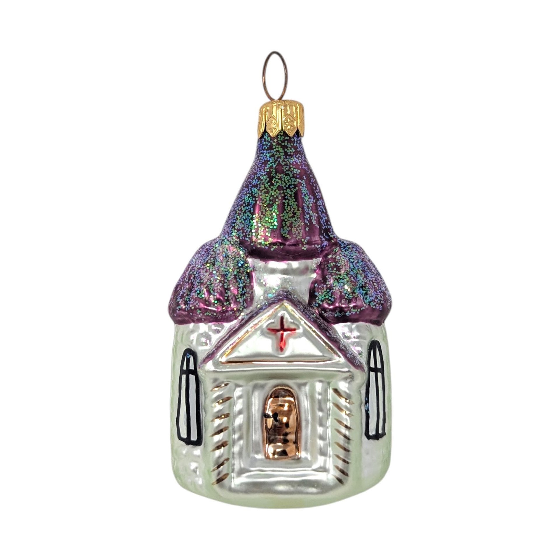 Vintage Christopher Radko Glass Church Ornament