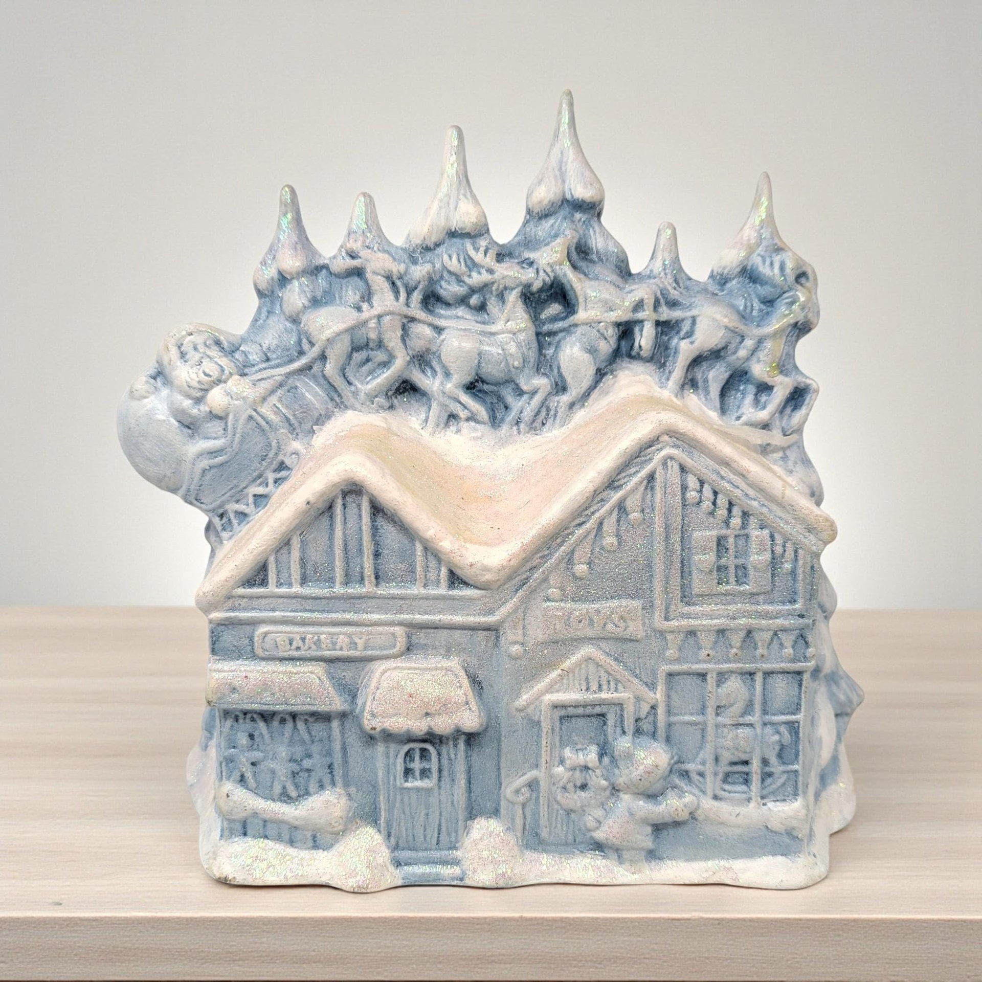 Vintage Hand-Painted Ceramic Christmas Scene