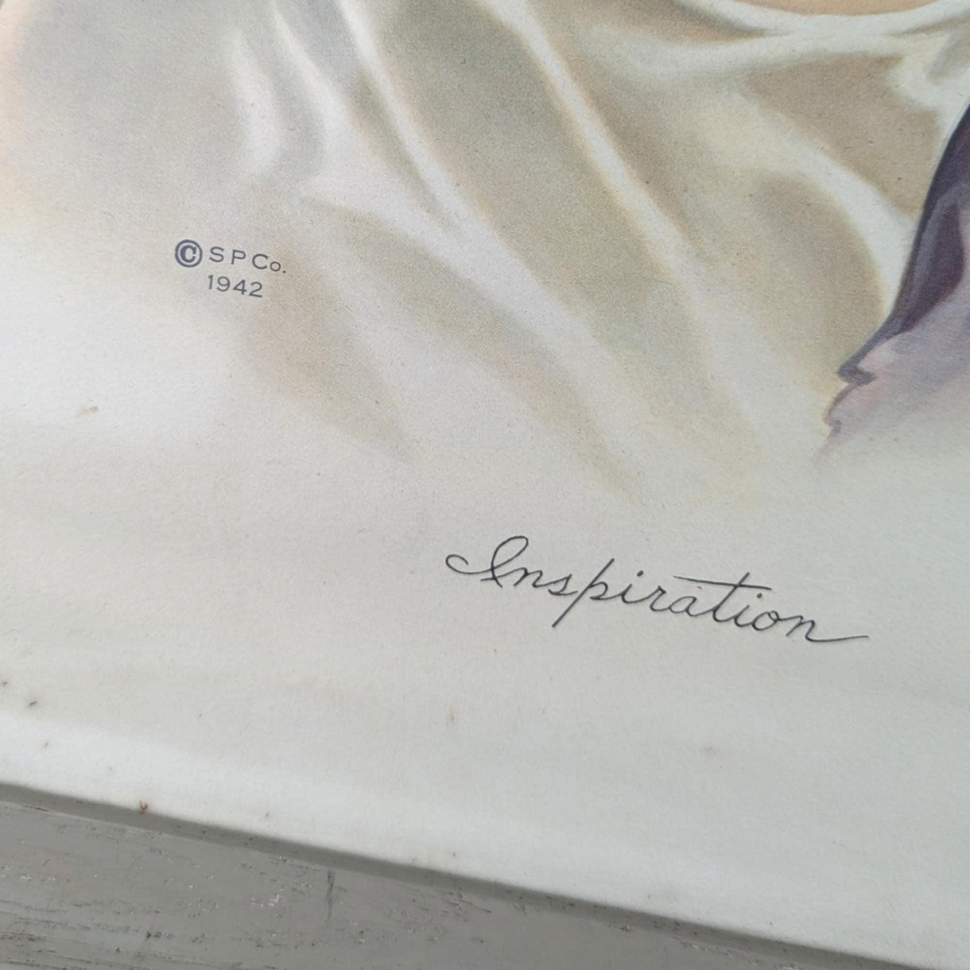 1942 Inspiration Jesus Framed Lithograph Print