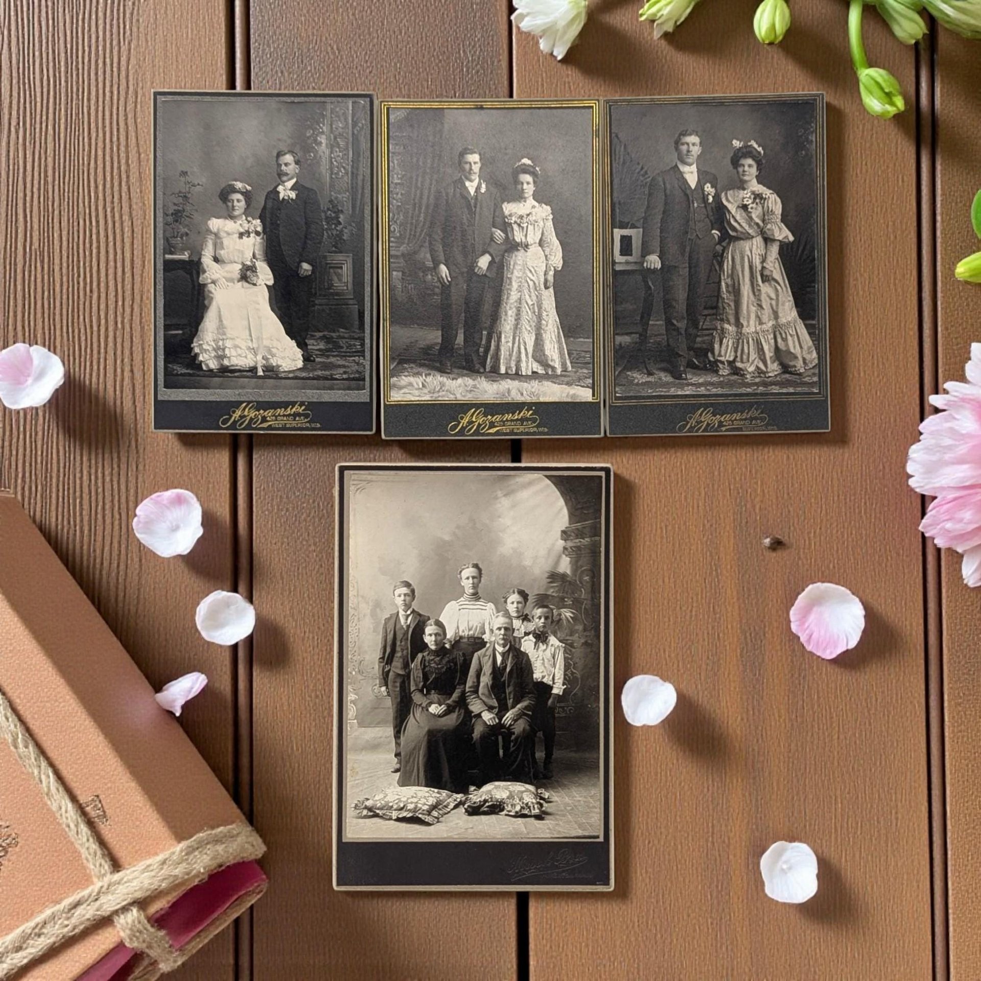 Antique A. Gozanski Cabinet Card Photo Set