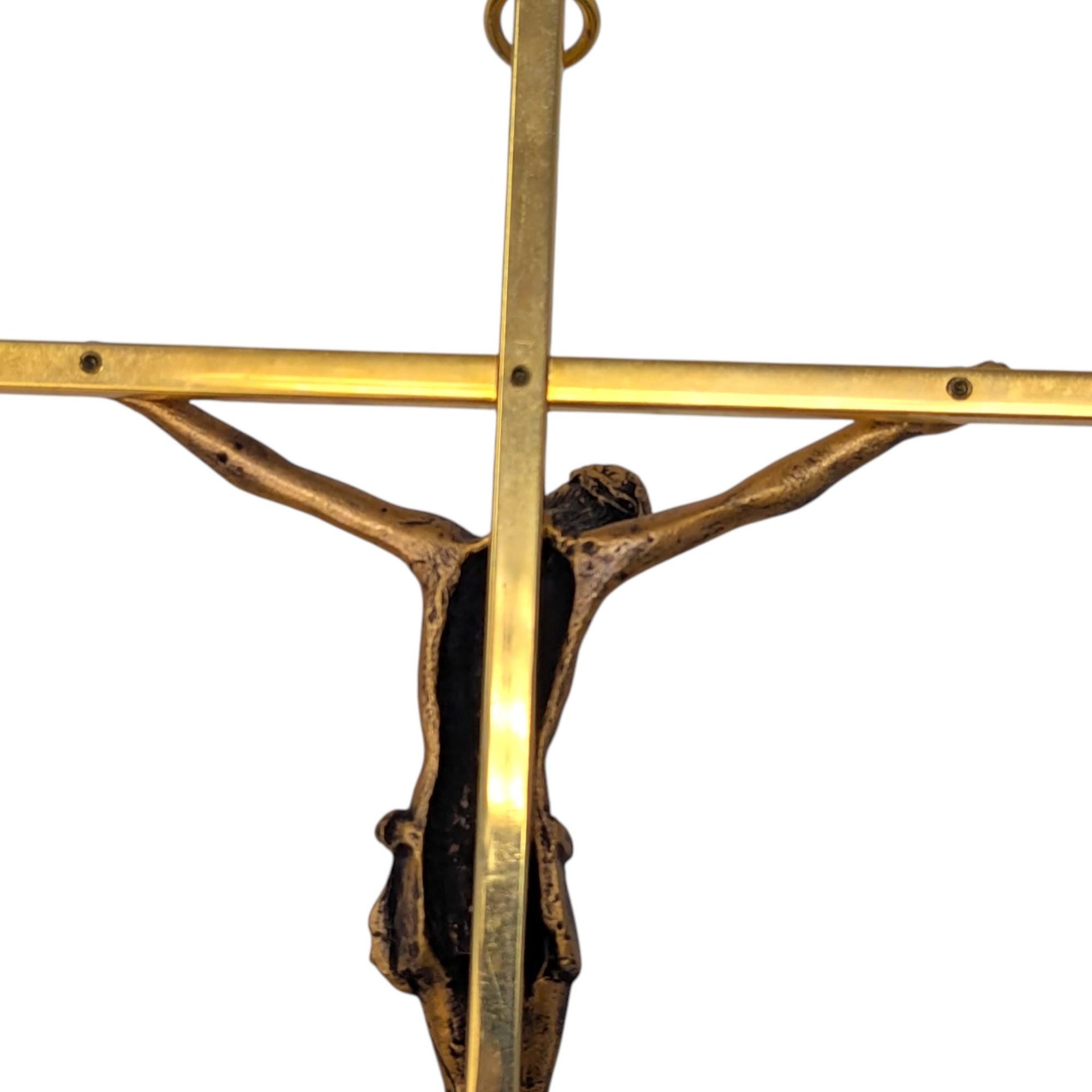 Vintage 10-Inch Gold Tone Metal Wall Crucifix INRI – Religious Devotional Wall Art