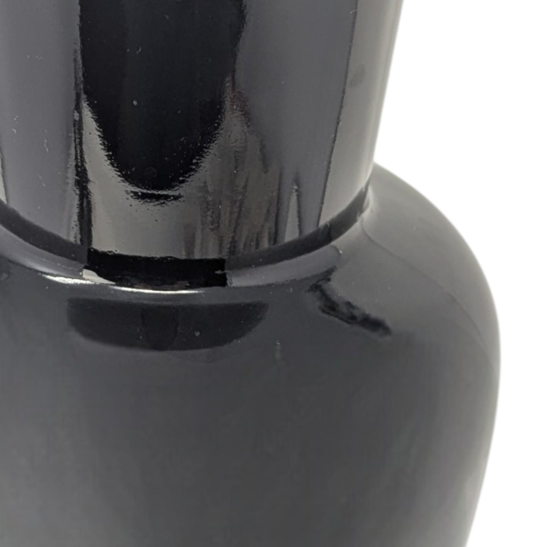 Vintage Fenton Ebony Black Glass Vase