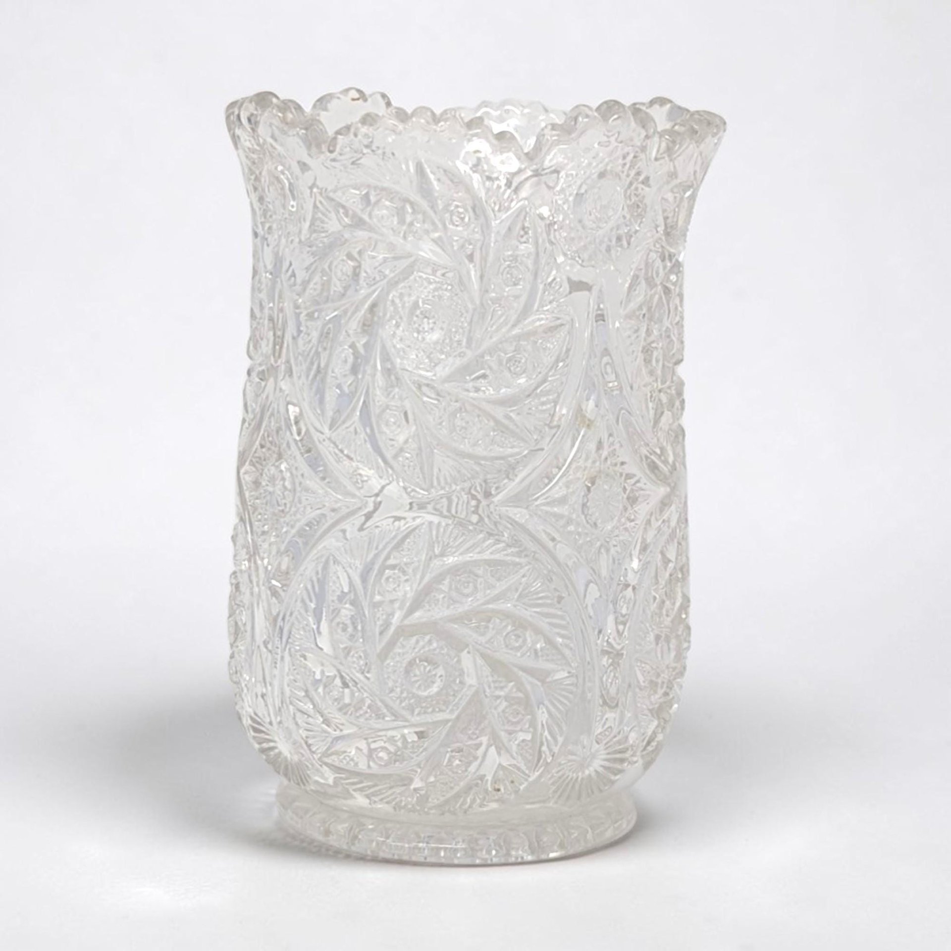 Vintage Cut Crystal Pinwheel Vase
