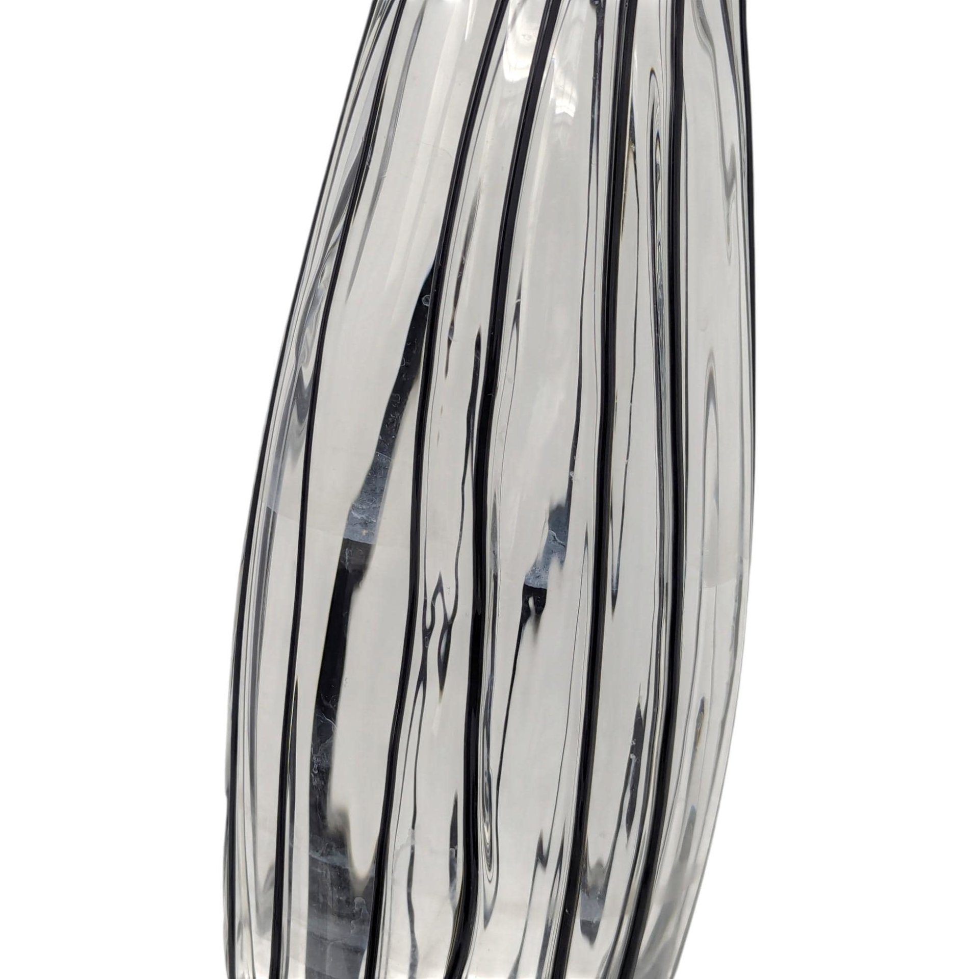 Vintage Mid Century Striped Glass Vase