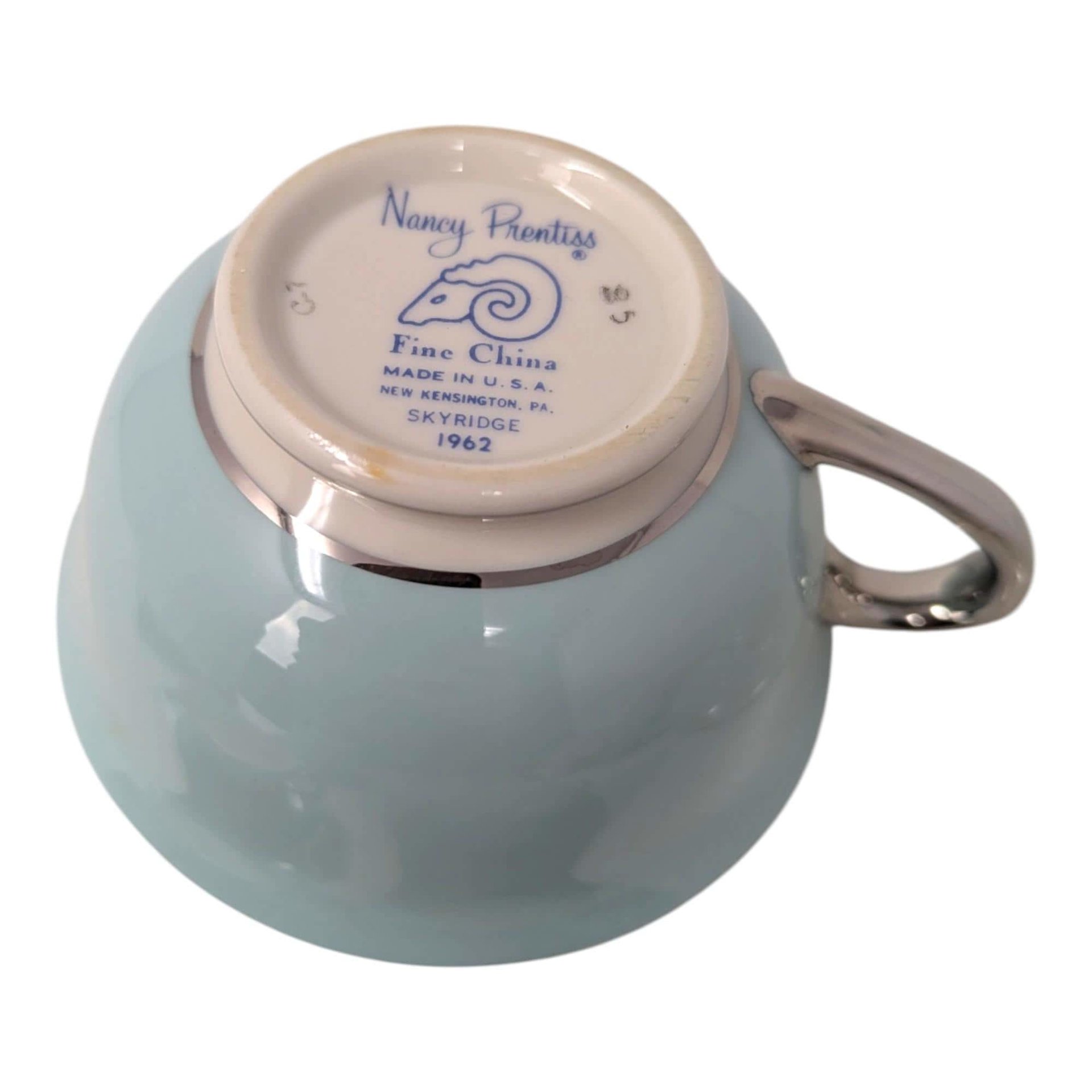 1962 Nancy Prentiss Tea Cup and Saucer Set - Set of 4