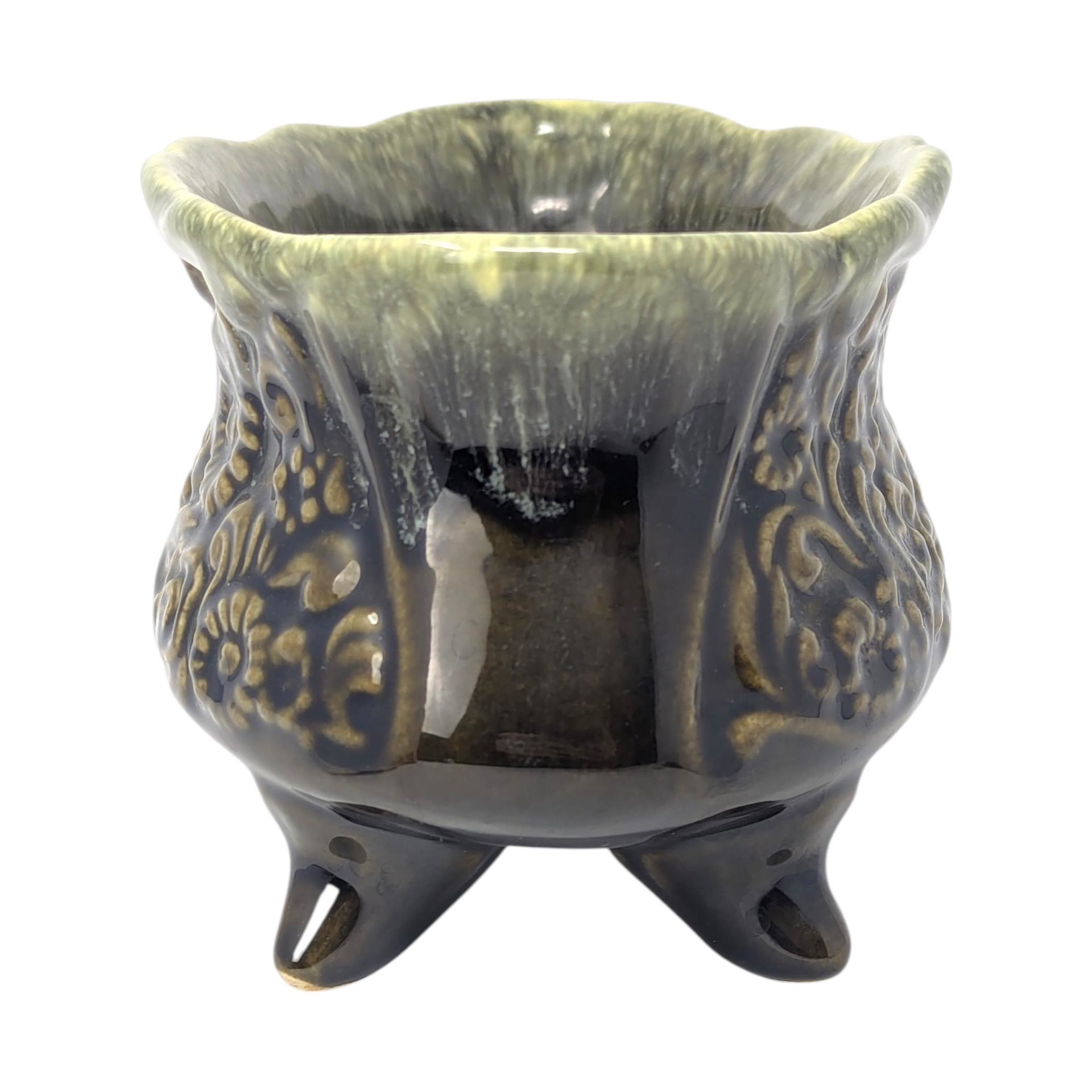 Vintage Hull B32 Green Ceramic Planter