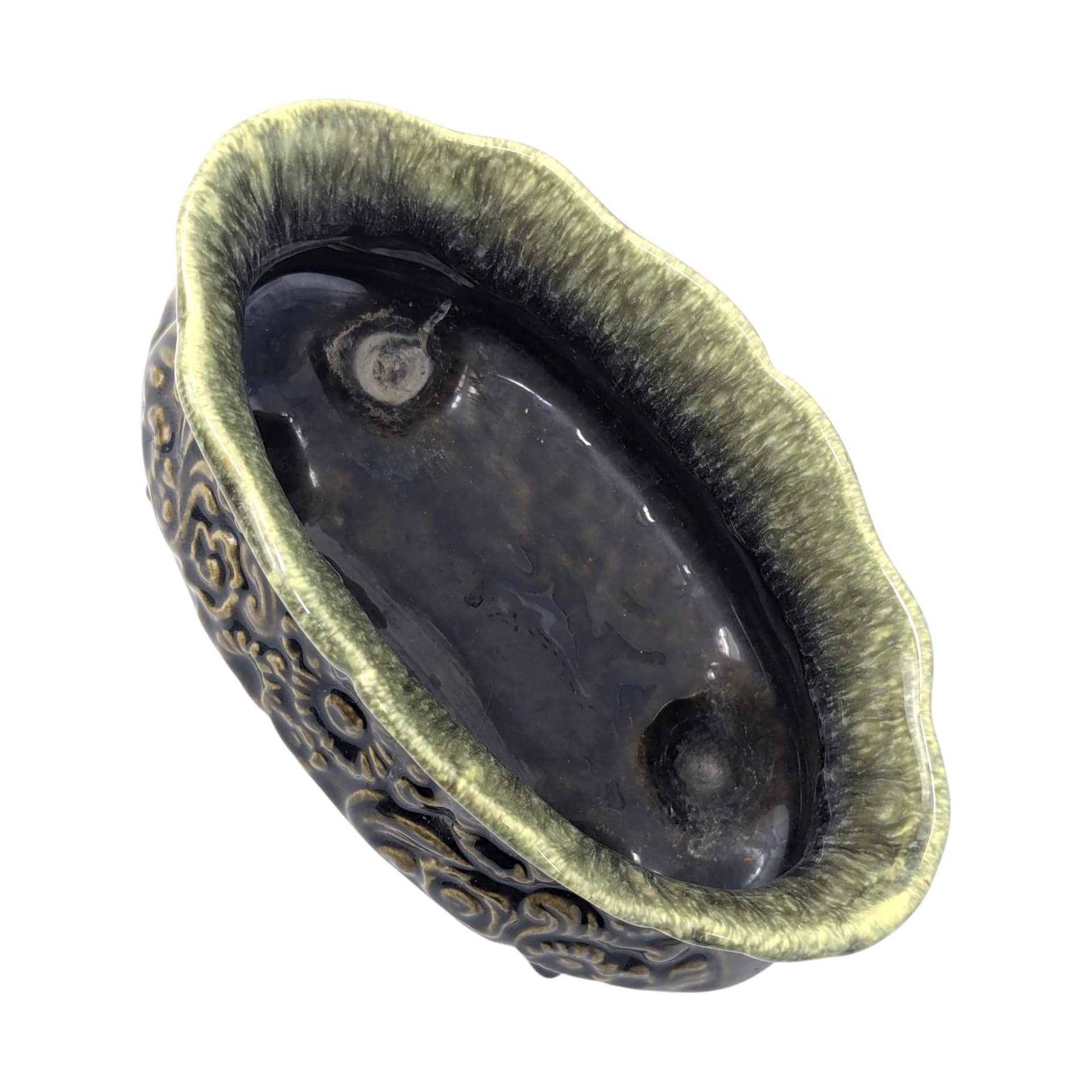 Vintage Hull B32 Green Ceramic Planter