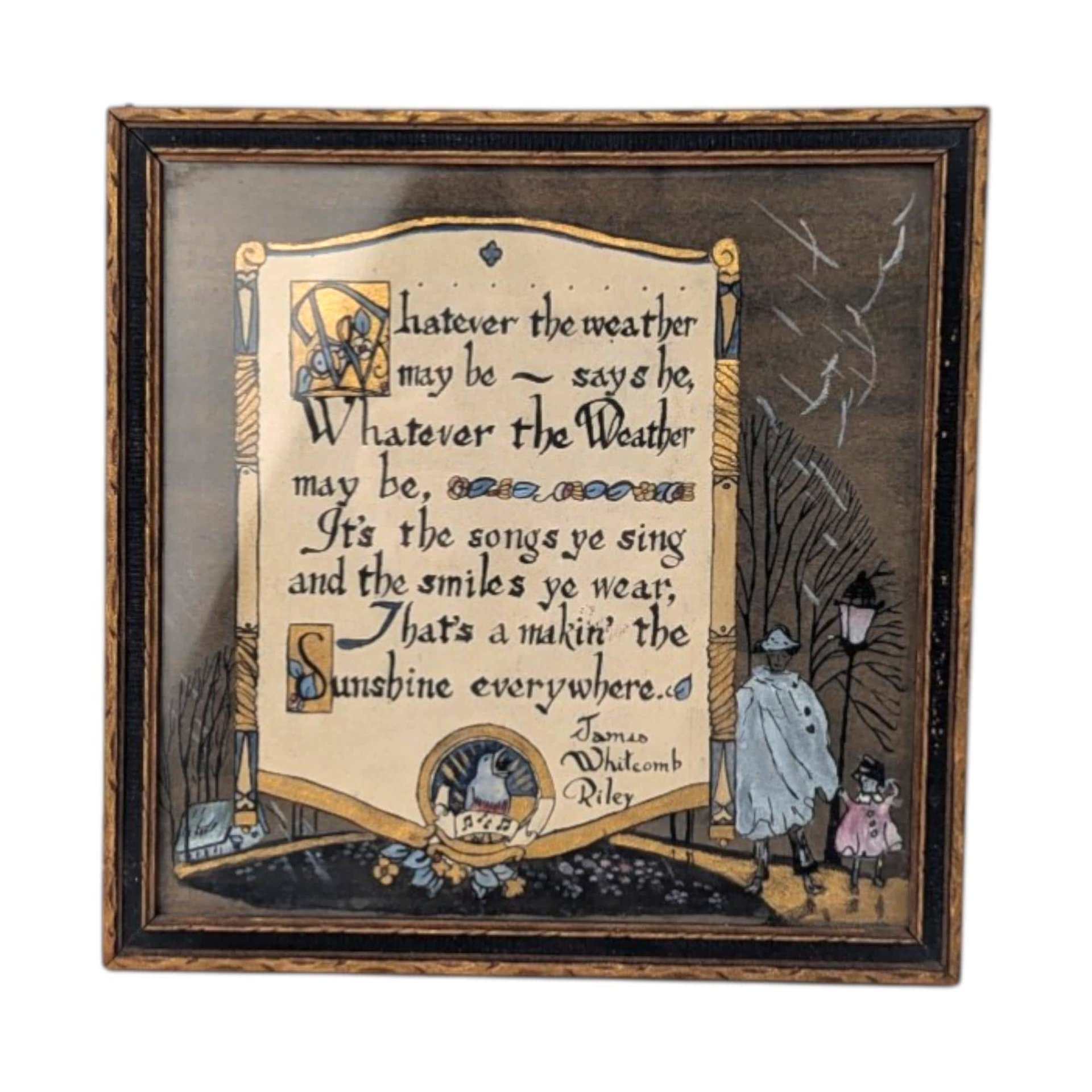 Vintage James Whitcomb Riley Poetry Plaque