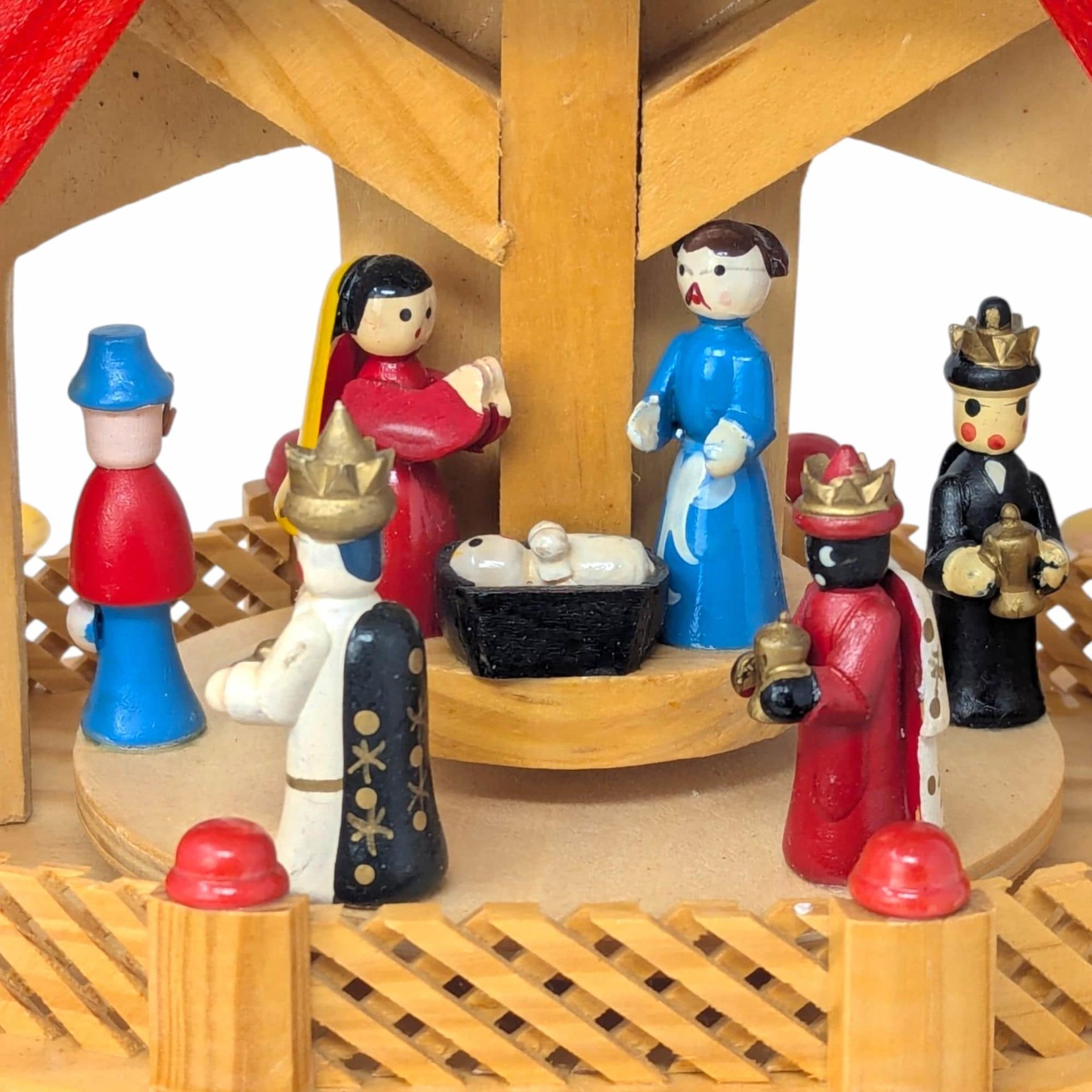 Vintage German Wooden Nativity Pyramid