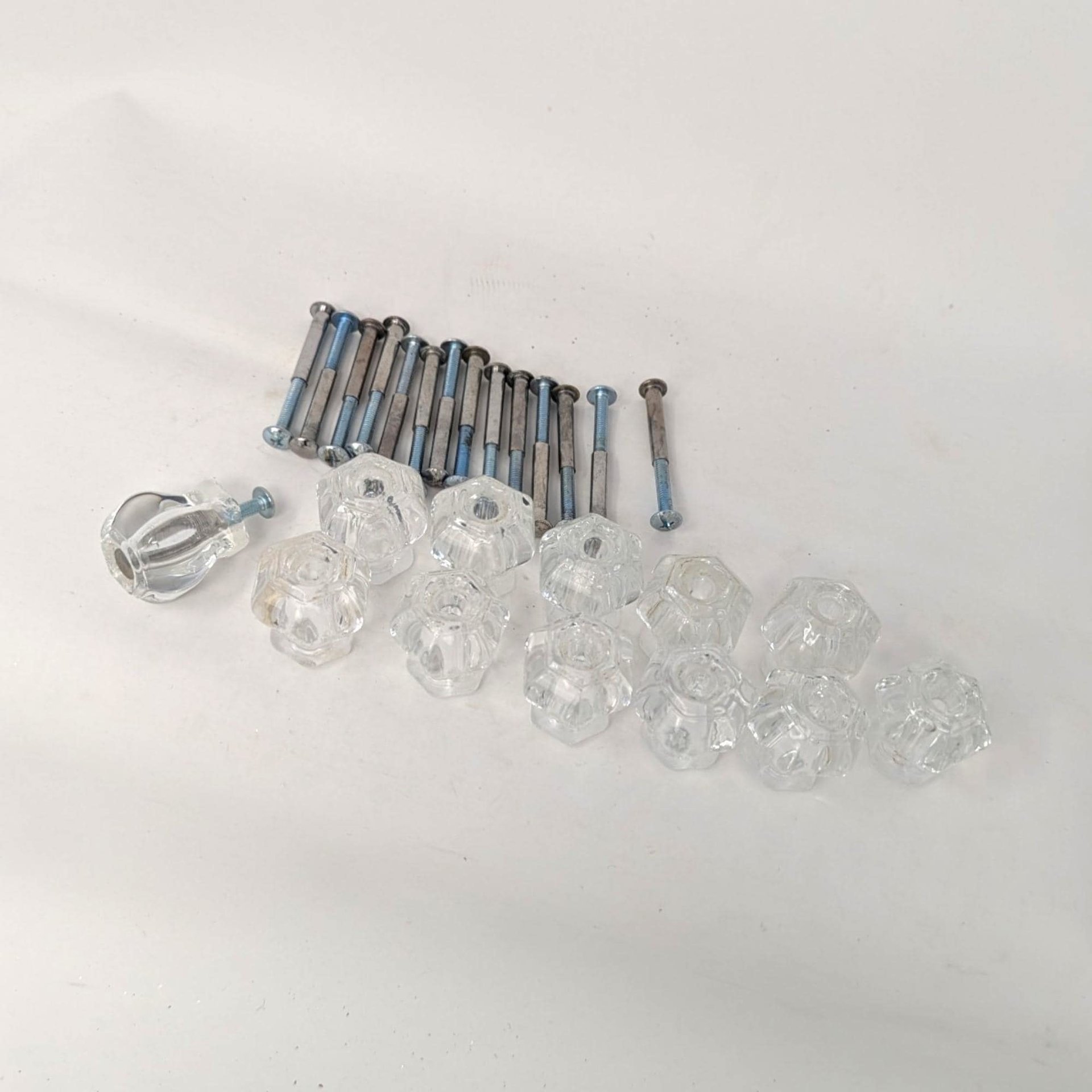 Vintage Glass Drawer Pulls Set of 10