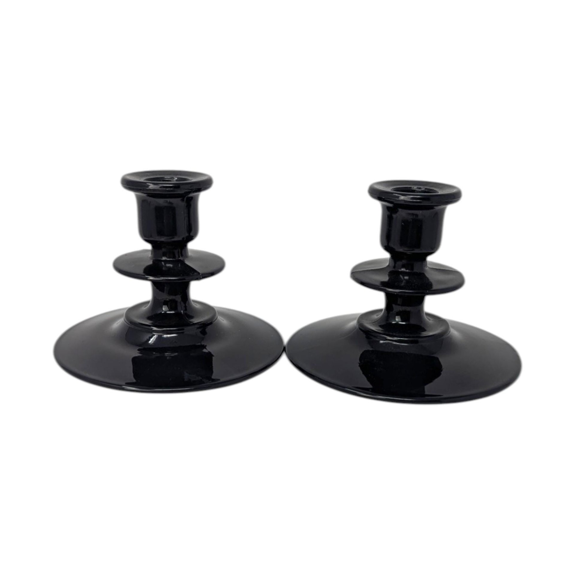 Vintage Black Amethyst Candle Set