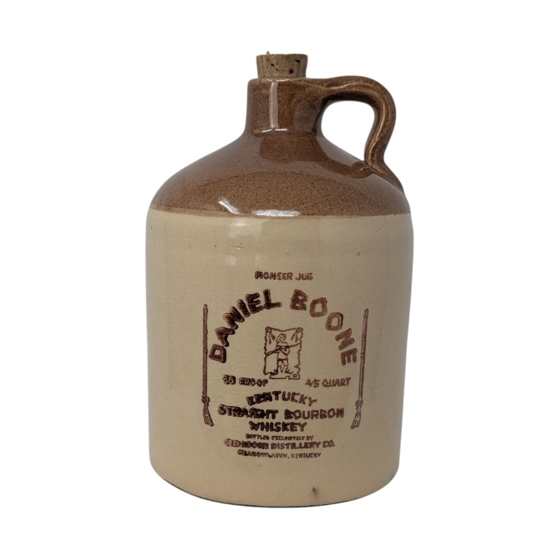 1974 Daniel Boone Kentucky Straight Bourbon Stoneware Jug – Vintage Advertising Decor