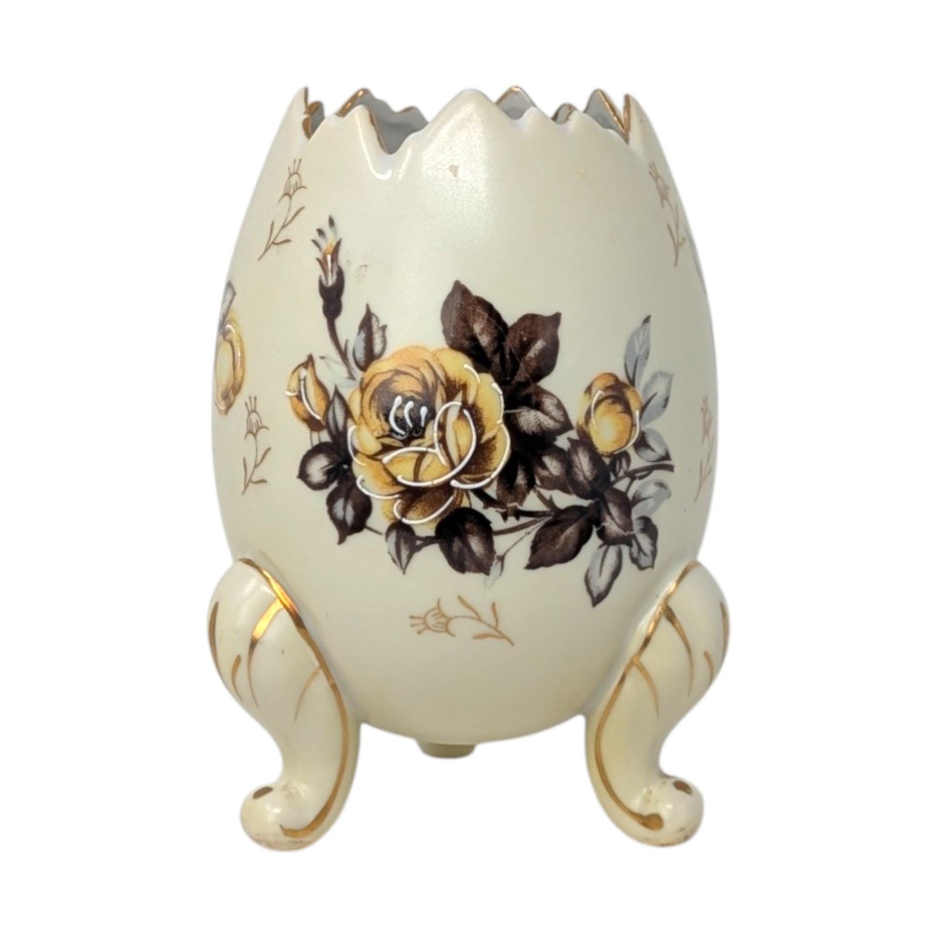 1960s Napcoware 3 Footed Egg Vase Porcelain – Mid-Century Spring Decor