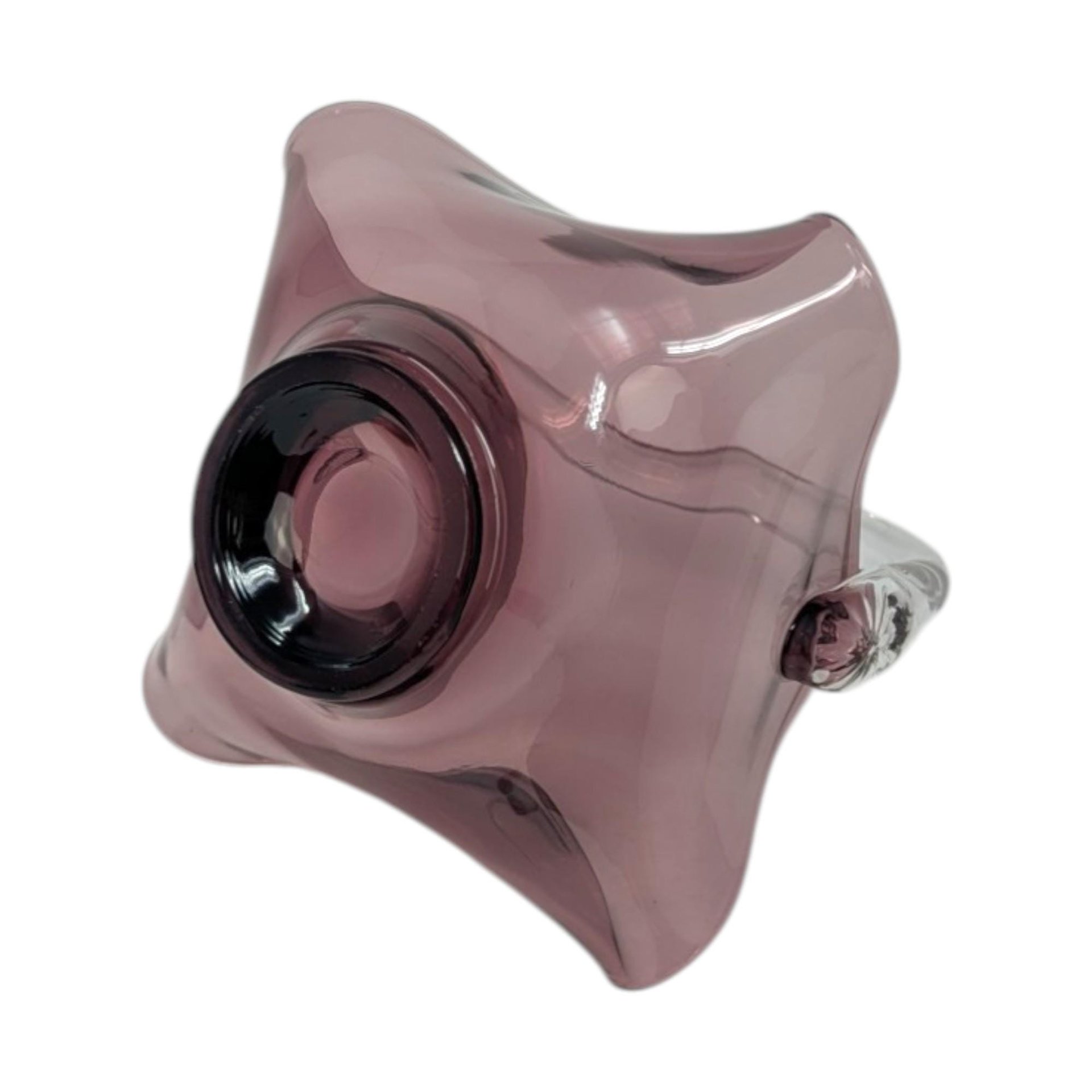 Vintage Viking Glass Amethyst Handkerchief Art Glass Basket – 1960s Mid-Century Purple Decor