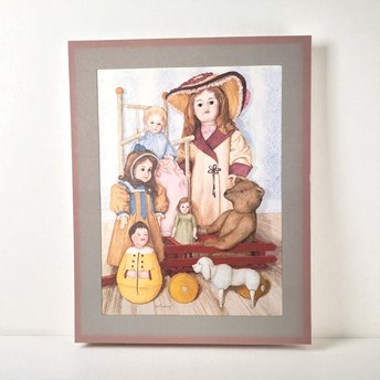 Vintage Pat Young Dolls and Toys Print, 14x11 Unframed Wall Art, Collectible Children's Decor, Gift for Doll Collector