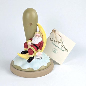 Vintage 1995 Hill Design Santa Cookie Stamp, Christmas Baking, Recipe Book Included, Collectible Holiday Kitchen Decor, Gift for Baker