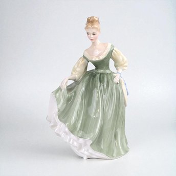 Vintage Royal Doulton Fair Lady Figurine, HN2193, Green Dress, Collectible Porcelain, Gift for Collector, Elegant Home Decor
